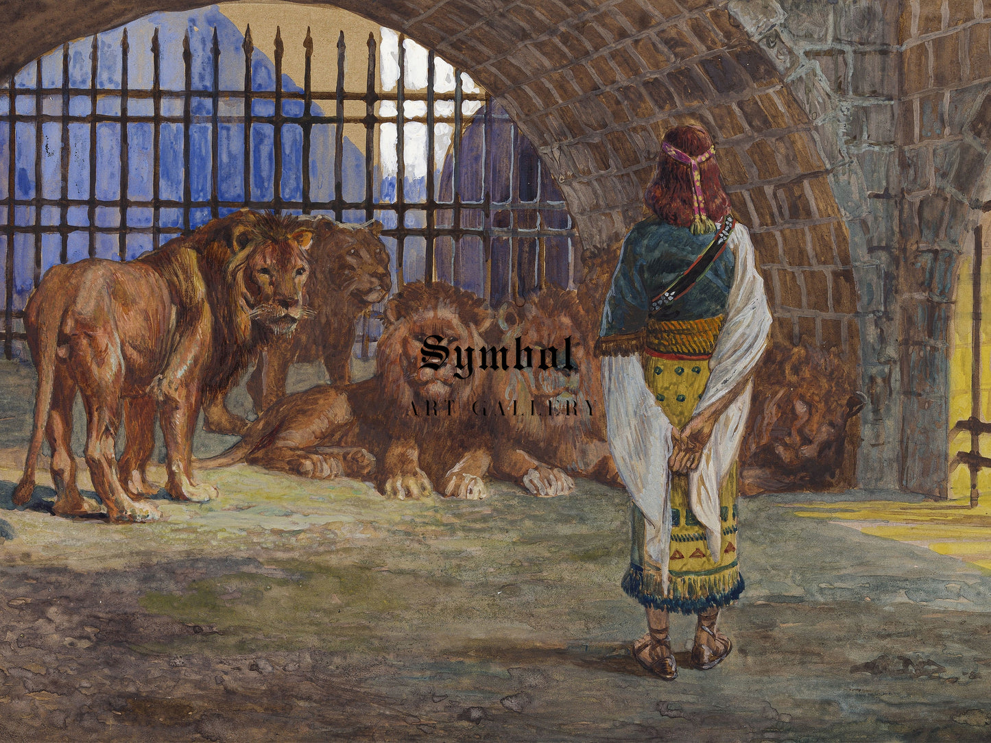 Daniel in the Lions' Den by James Tissot 1896, Wall Art Print, Fine Art Reproduction, Museum Quality Decor, Poster