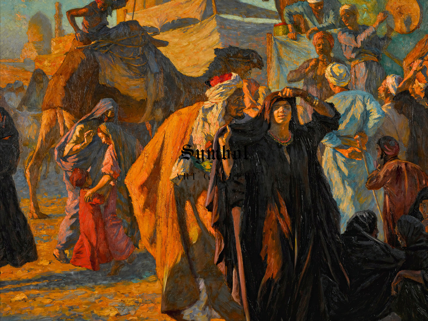 A Street Celebration in Cairo by Ludwig Deutsch 1912, Wall Art Print, Fine Art Reproduction, Museum Quality Decor, Poster