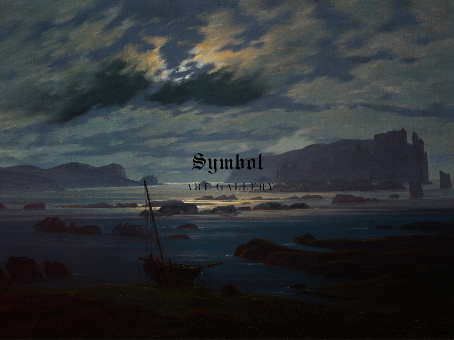 Northern Sea in the Moonlight by Caspar David Friedrich 1824, Wall Art Print, Fine Art Reproduction, Museum Quality Decor, Poster