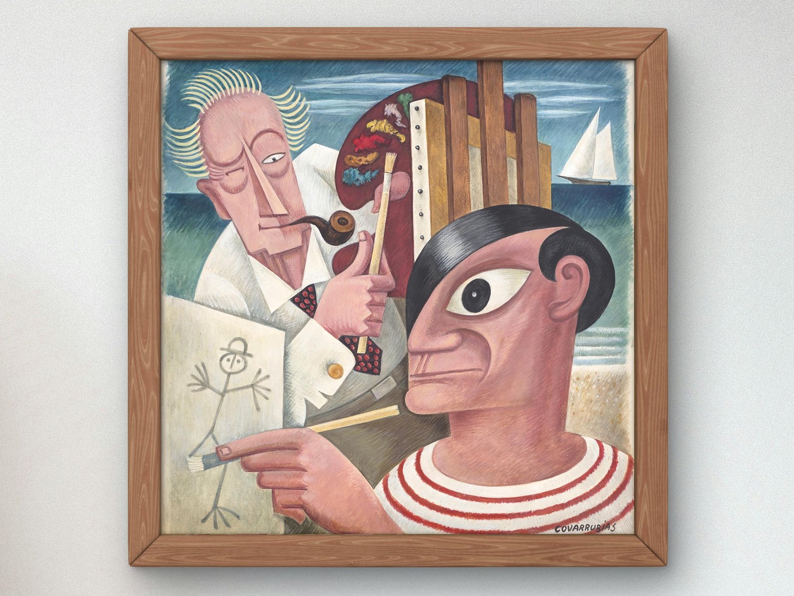 Chandler Christy vs Pablo Picasso by Miguel Covarrubias, 1930, Art Deco caricature fine art print