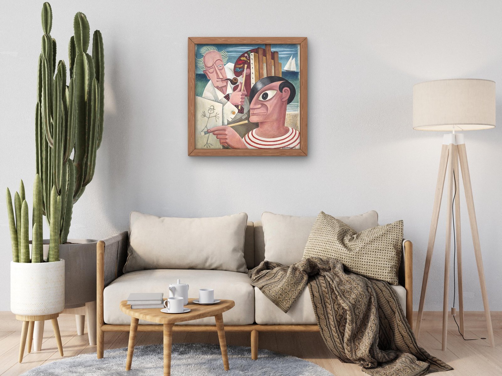 Chandler Christy vs Pablo Picasso by Miguel Covarrubias, 1930, Art Deco caricature fine art print