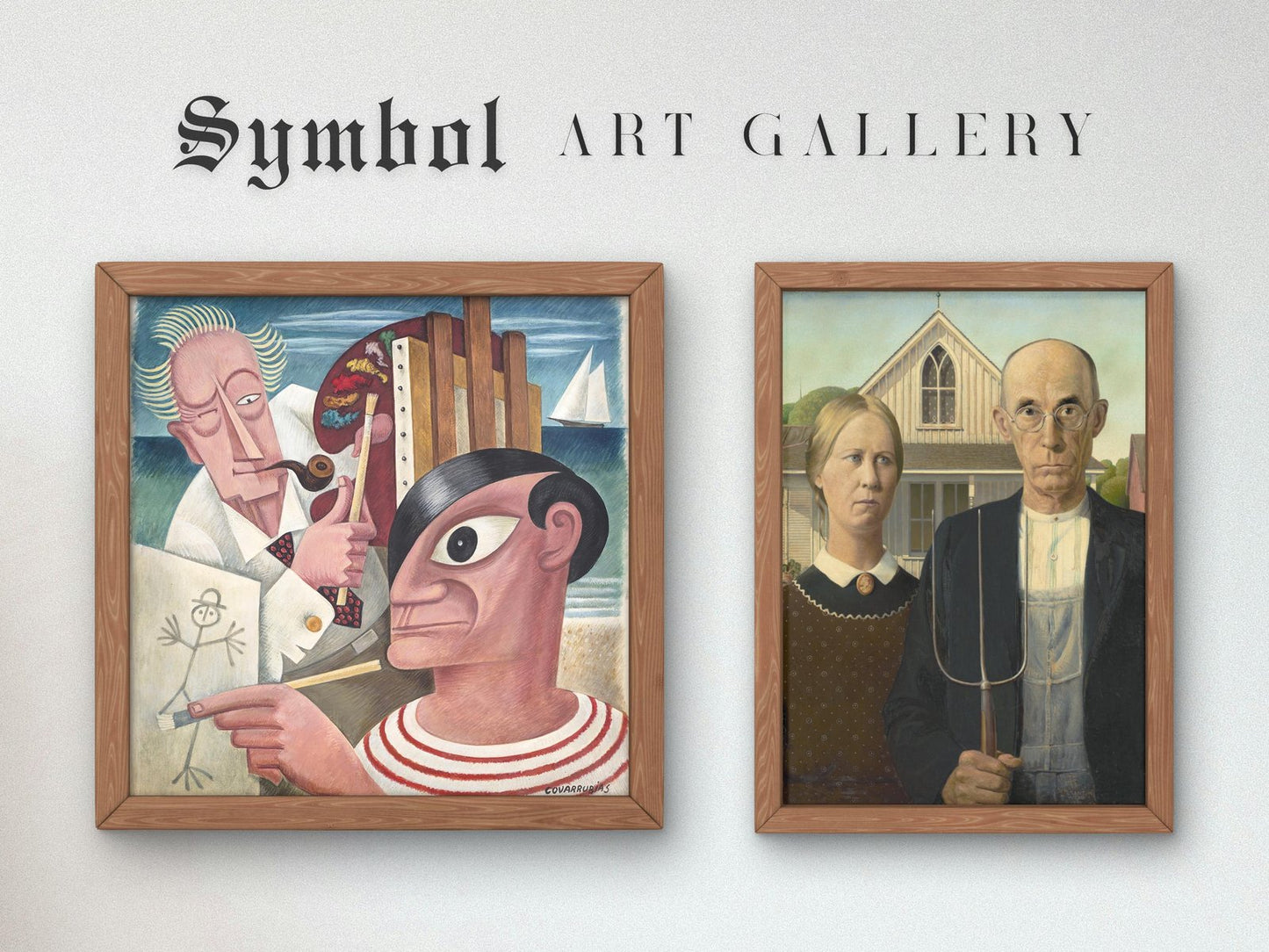 Chandler Christy vs Pablo Picasso by Miguel Covarrubias, 1930, Art Deco caricature fine art print