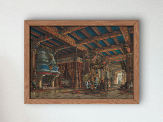 Chateau Interior by V Germain, 1834, Rococo and Neoclassicism, fine art print