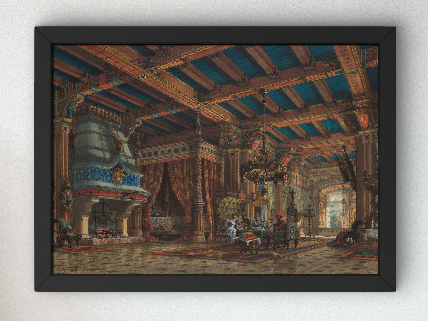 Chateau Interior by V Germain, 1834, Rococo and Neoclassicism, fine art print