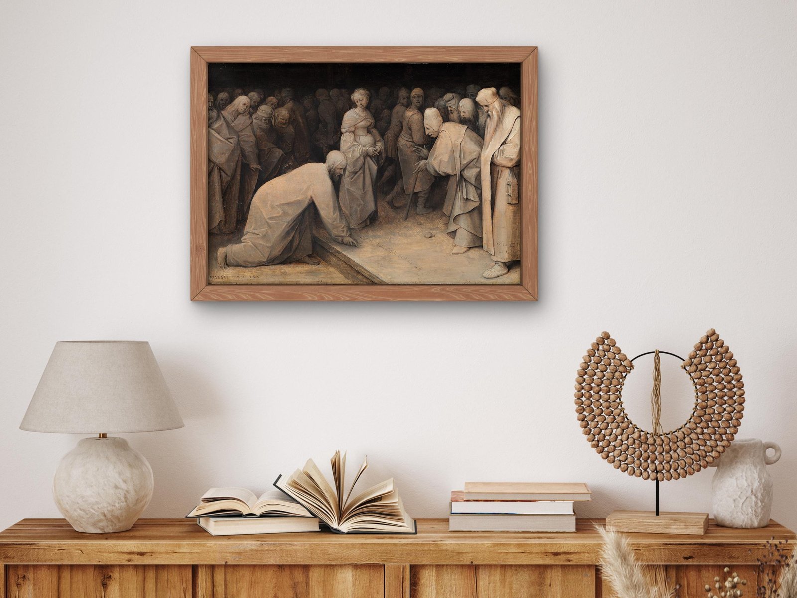 Christ and the Woman taken in Adultery by Pieter Brueghel the Elder, 1565, Renaissance, fine art print