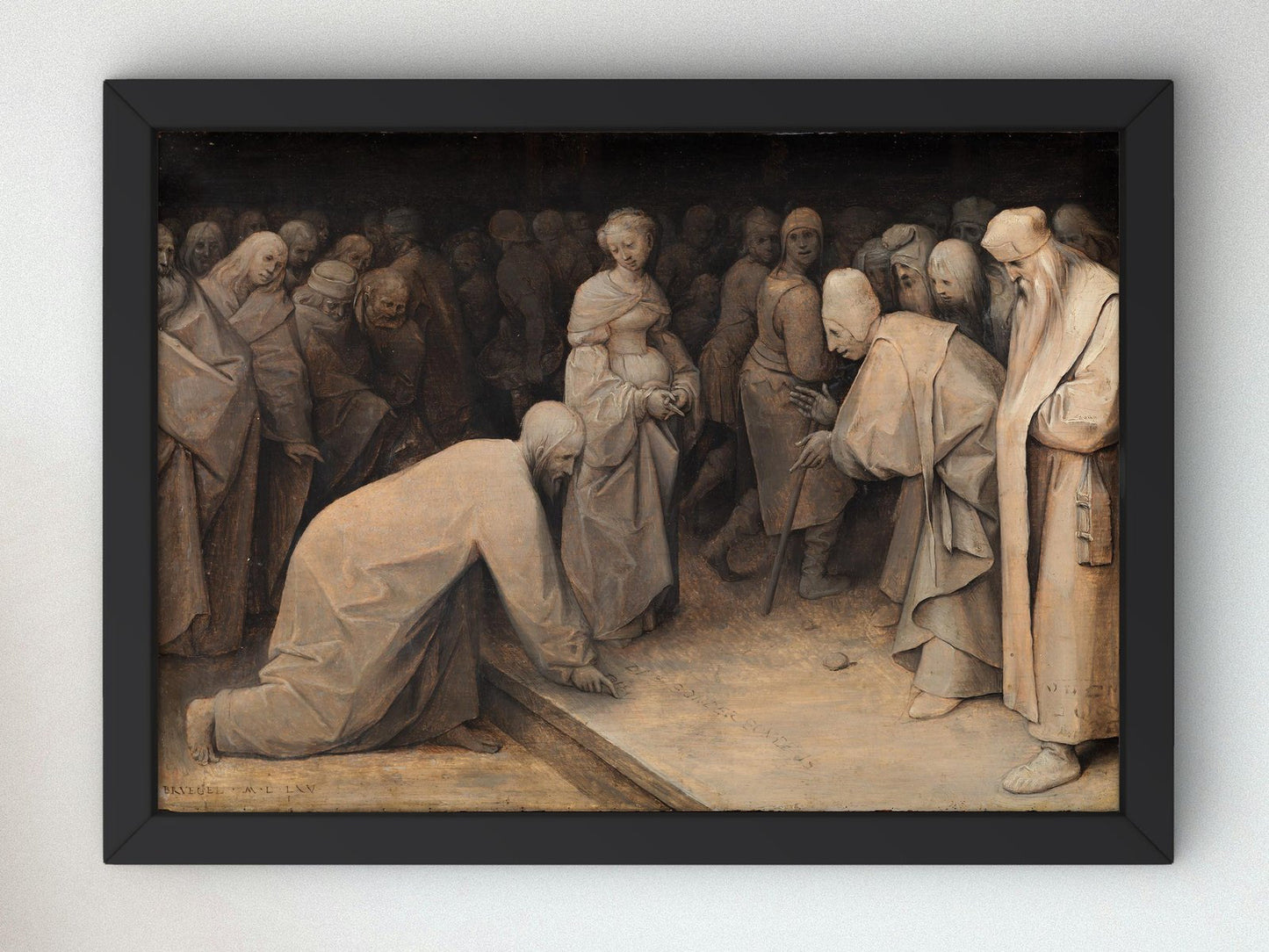 Christ and the Woman taken in Adultery by Pieter Brueghel the Elder, 1565, Renaissance, fine art print