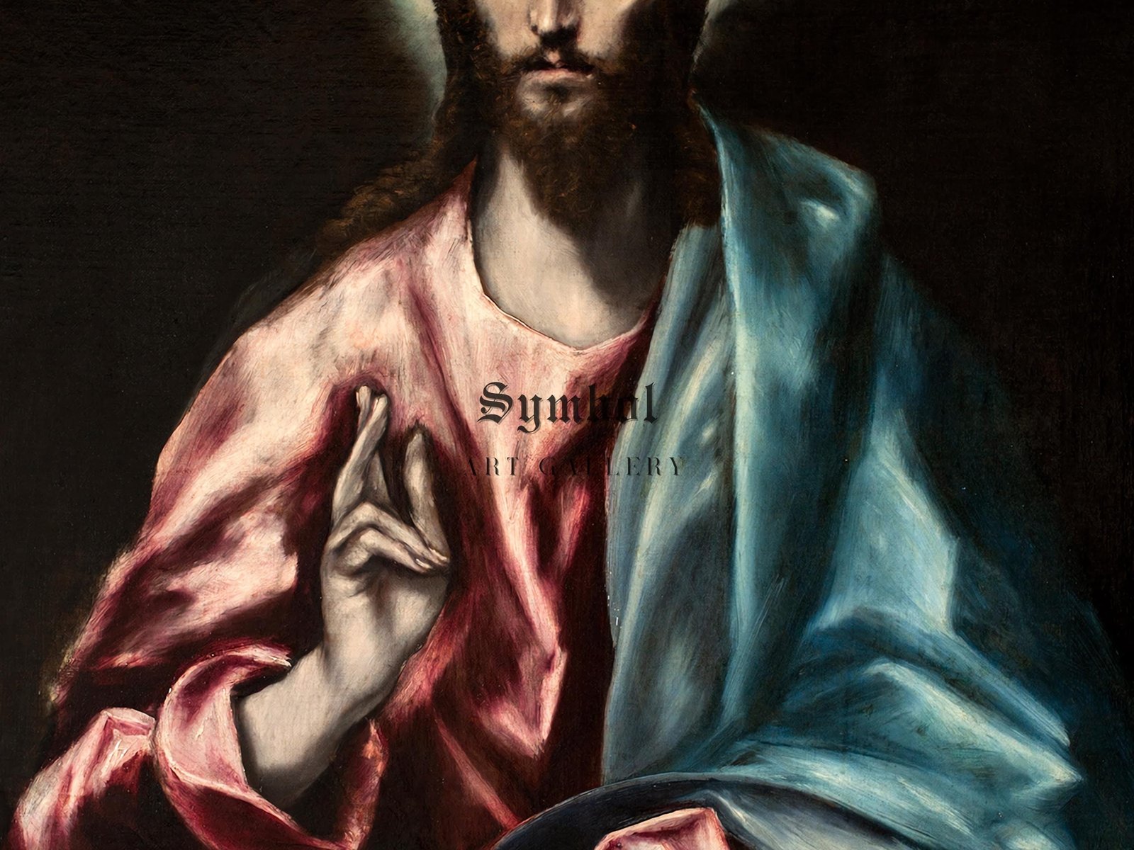 Christ as Saviour by El Greco, 1610, Baroque and Chiaroscuro, fine art print