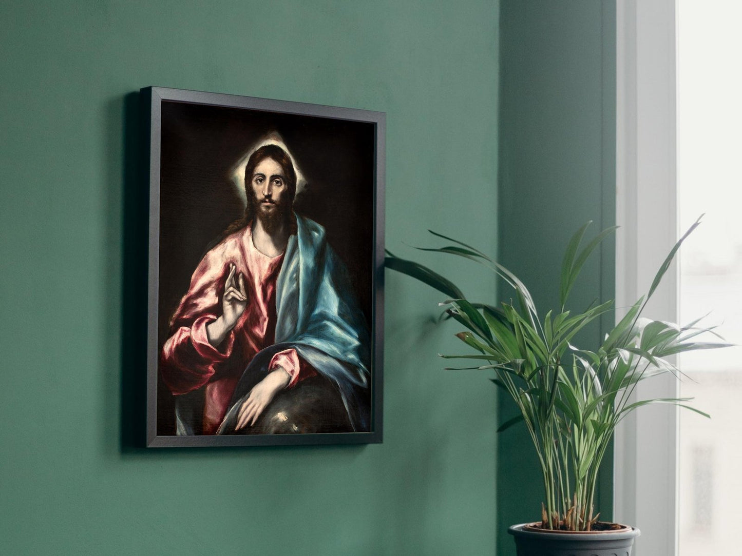 Christ as Saviour by El Greco, 1610, Baroque and Chiaroscuro, fine art print
