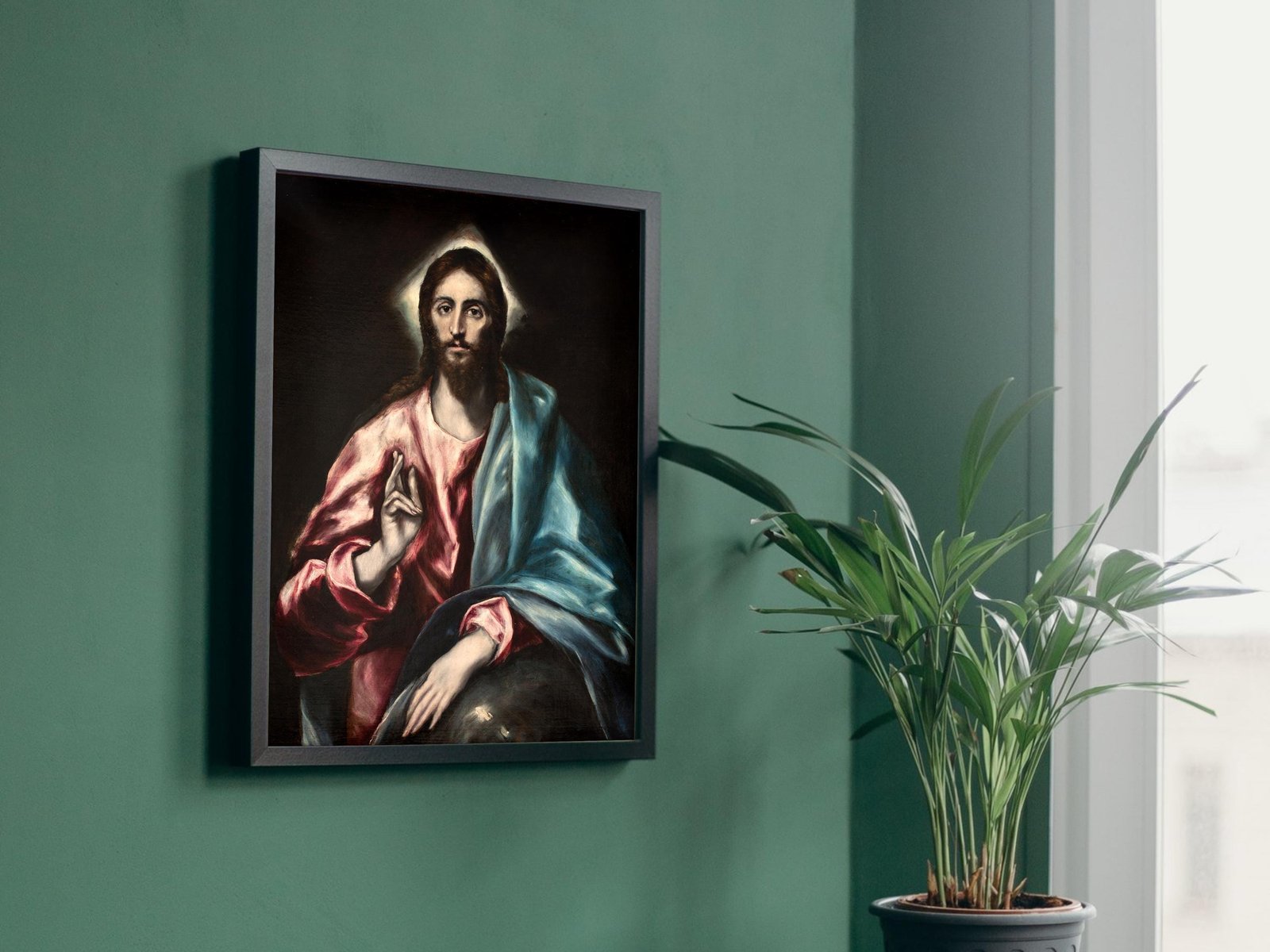 Christ as Saviour by El Greco, 1610, Baroque and Chiaroscuro, fine art print