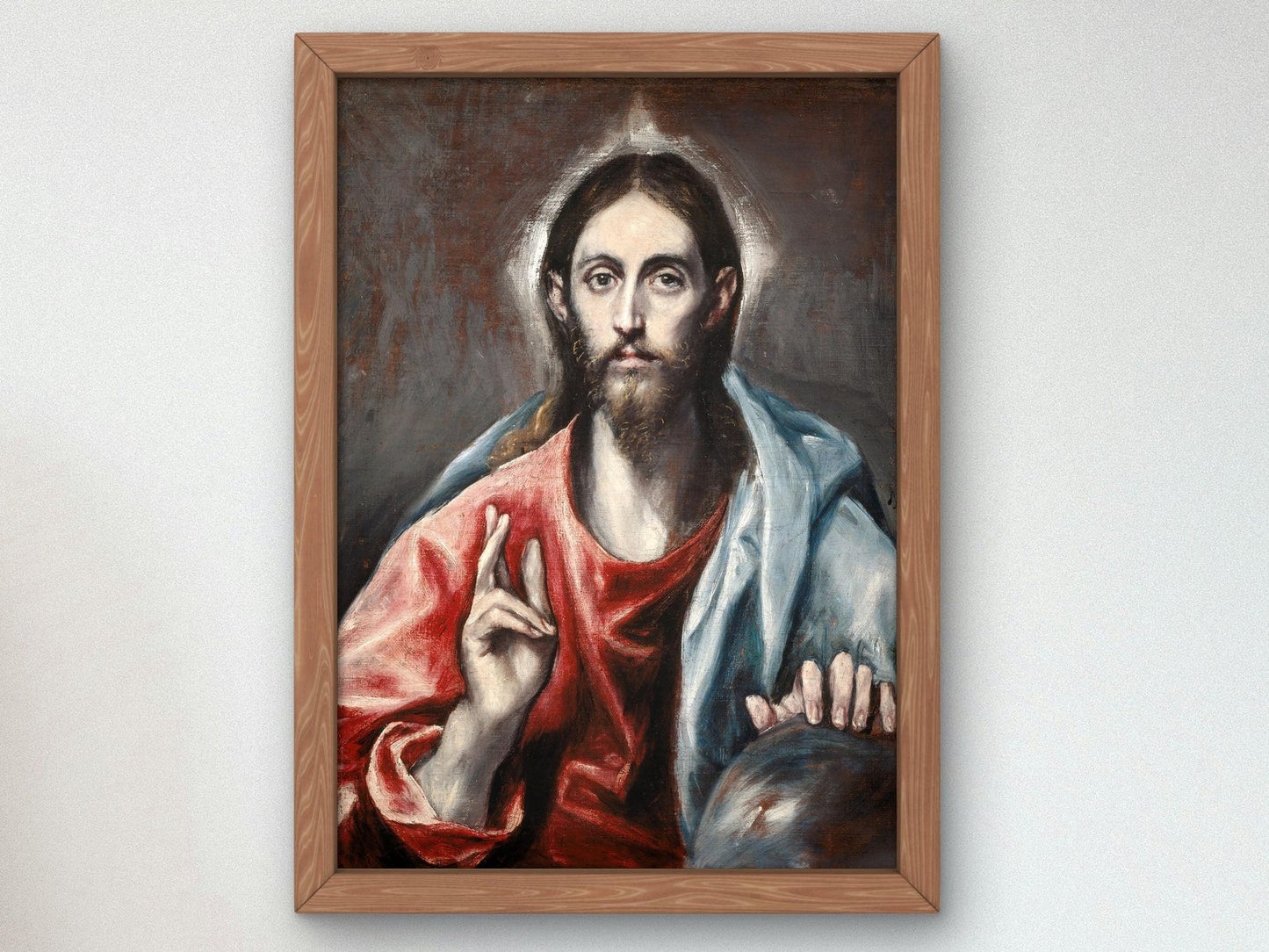 Christ Blessing the Saviour of the World by El Greco, 1600, Baroque, fine art print