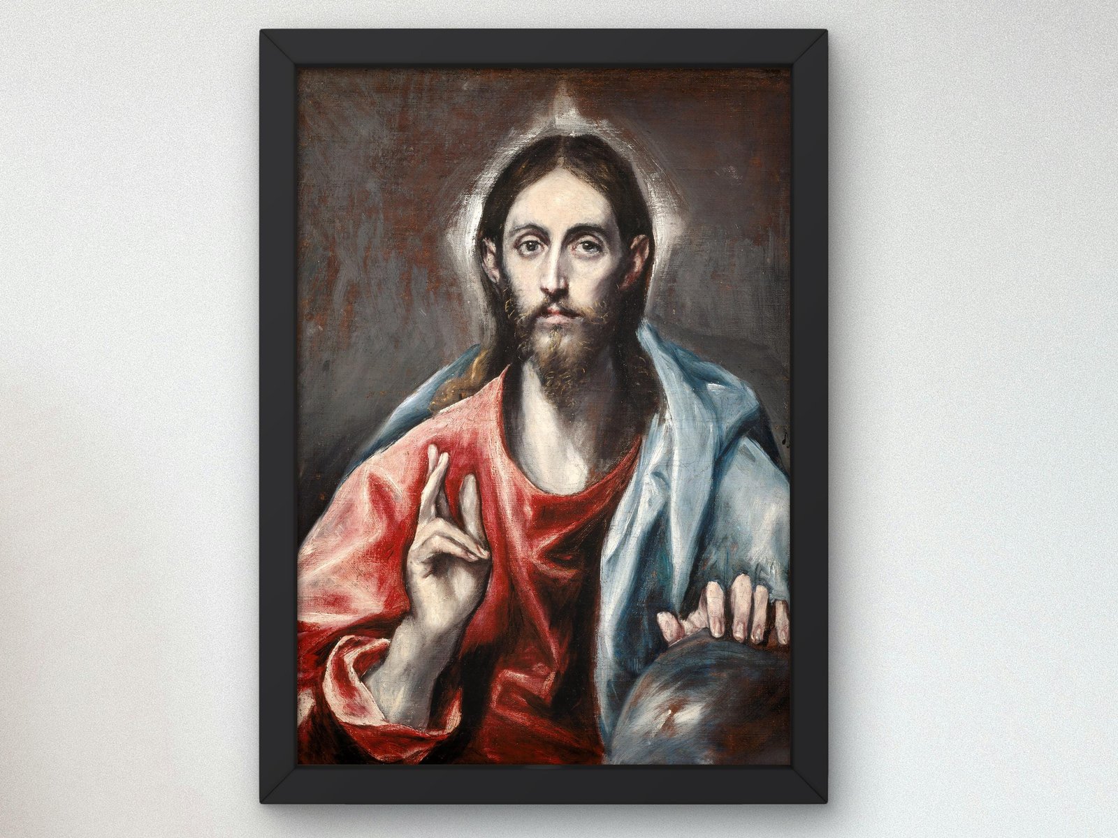 Christ Blessing the Saviour of the World by El Greco, 1600, Baroque, fine art print