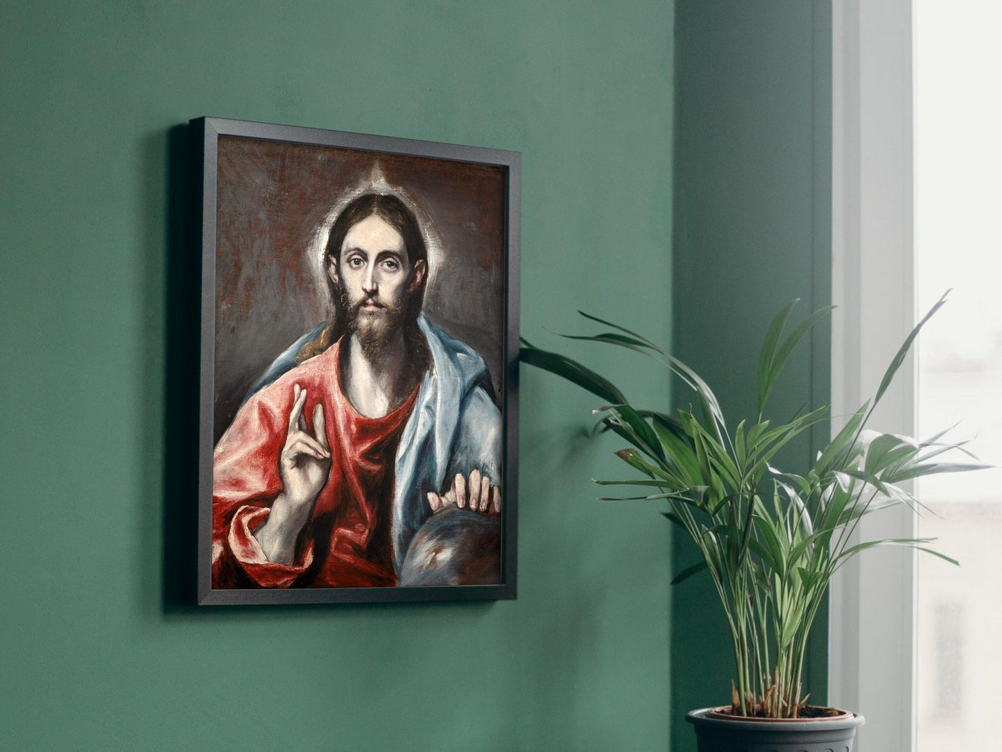 Christ Blessing the Saviour of the World by El Greco, 1600, Baroque, fine art print