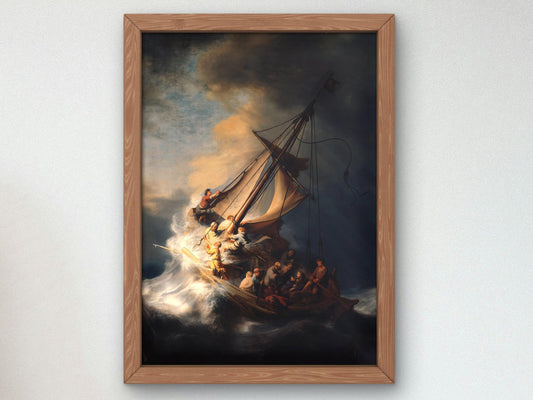 Christ in the Storm on the Sea of Galilee by Rembrandt, 1633, Baroque and Chiaroscuro, fine art print