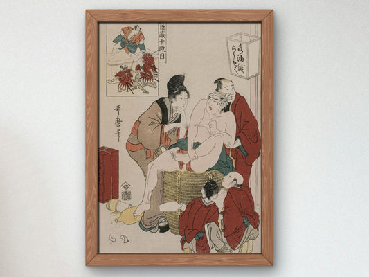 Chushingura Act X by Kitagawa Utamaro, 1790, Japanese Woodblock Prints, fine art print