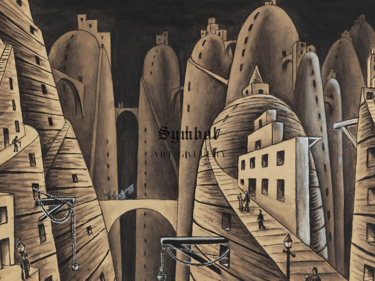 City and Abysses by Xul Solar, 1946, Surrealism and Modern Art, fine art print