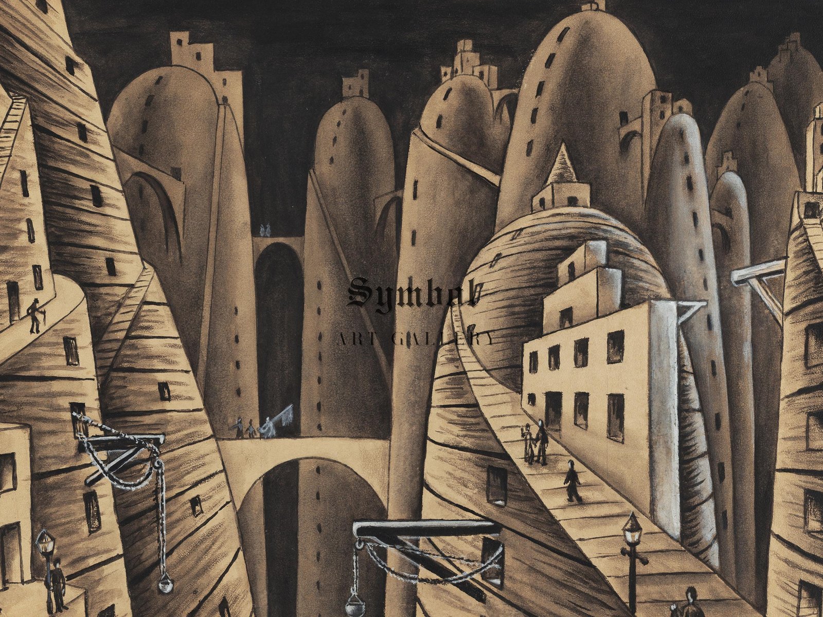 City and Abysses by Xul Solar, 1946, Surrealism and Modern Art, fine art print