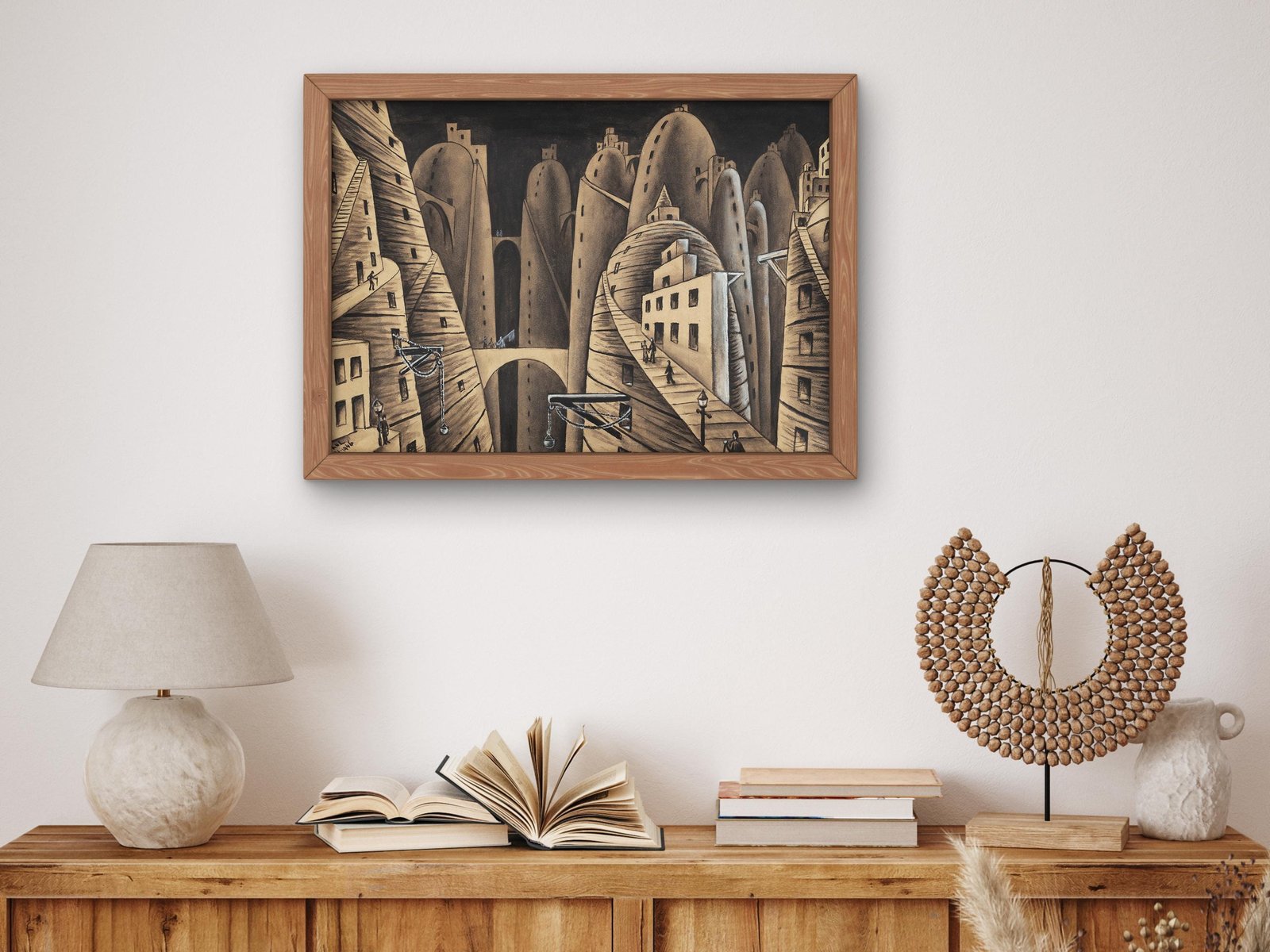 City and Abysses by Xul Solar, 1946, Surrealism and Modern Art, fine art print