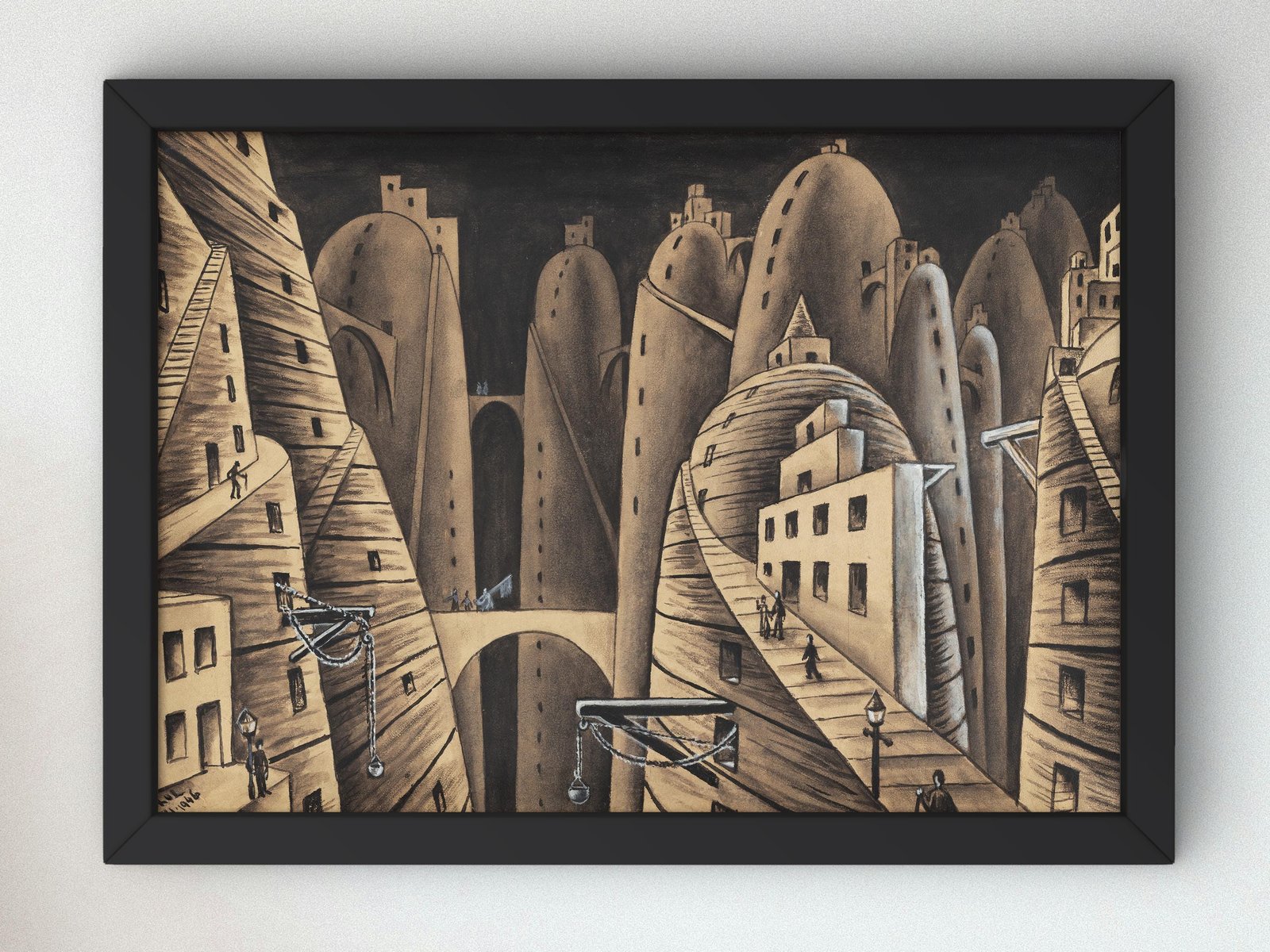 City and Abysses by Xul Solar, 1946, Surrealism and Modern Art, fine art print