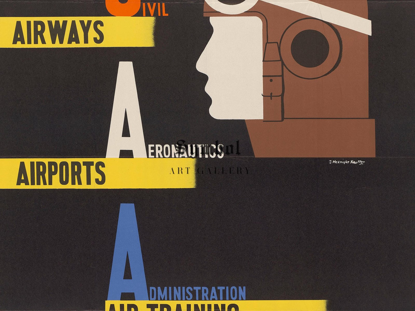 Civil Aeronautics Administration poster by Edward McKnight Kauffer, 1930, Vintage Ads and Posters, fine art print