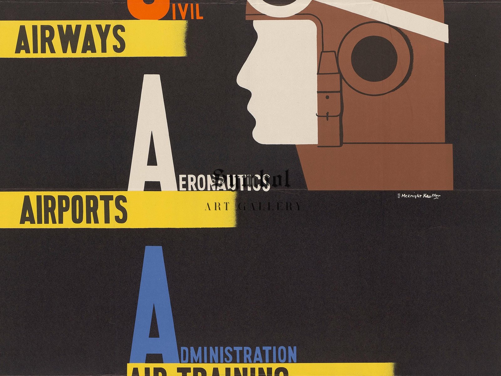 Civil Aeronautics Administration poster by Edward McKnight Kauffer, 1930, Vintage Ads and Posters, fine art print