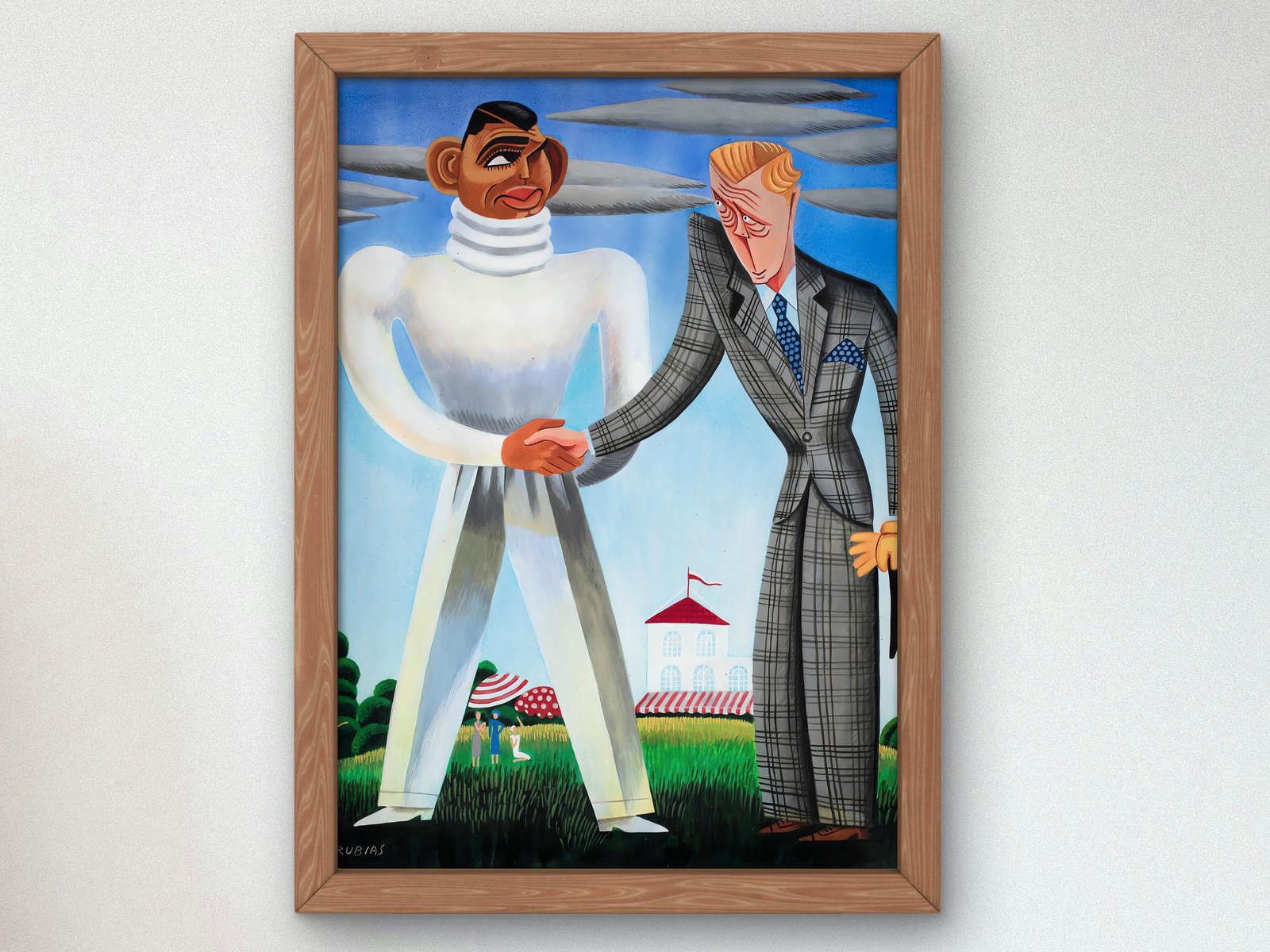 Clark Gable and Edward the Prince of Wales by Miguel Covarrubias, 1937, Art Deco and American Modernism, fine art print