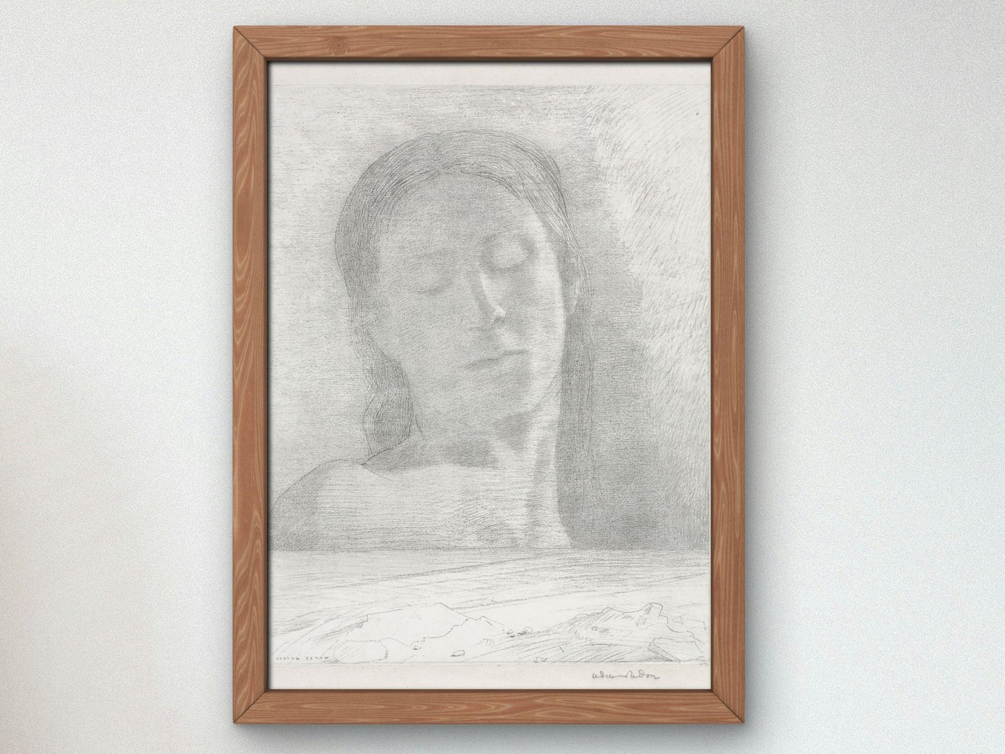 Closed Eyes by Odilon Redon, 1890, Symbolism, fine art print