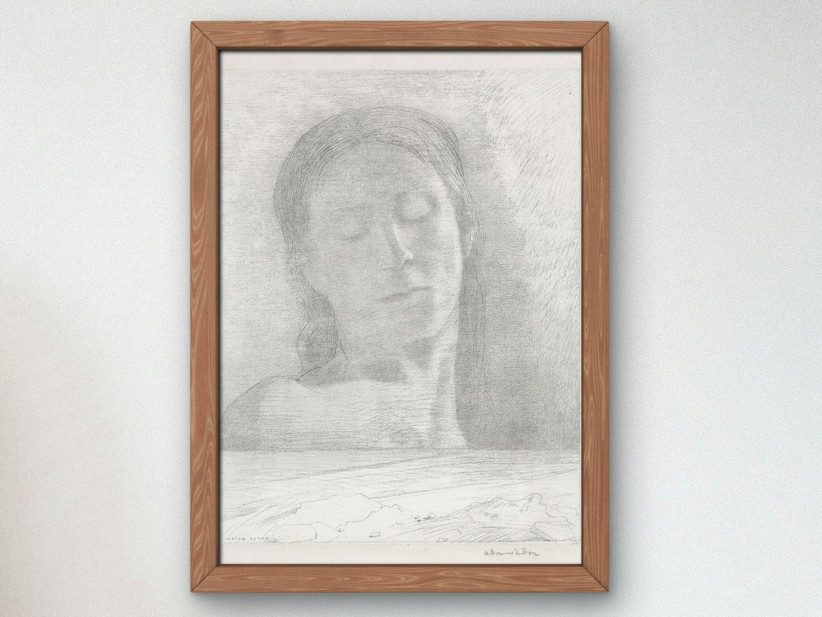 Closed Eyes by Odilon Redon, 1890, Symbolism, fine art print