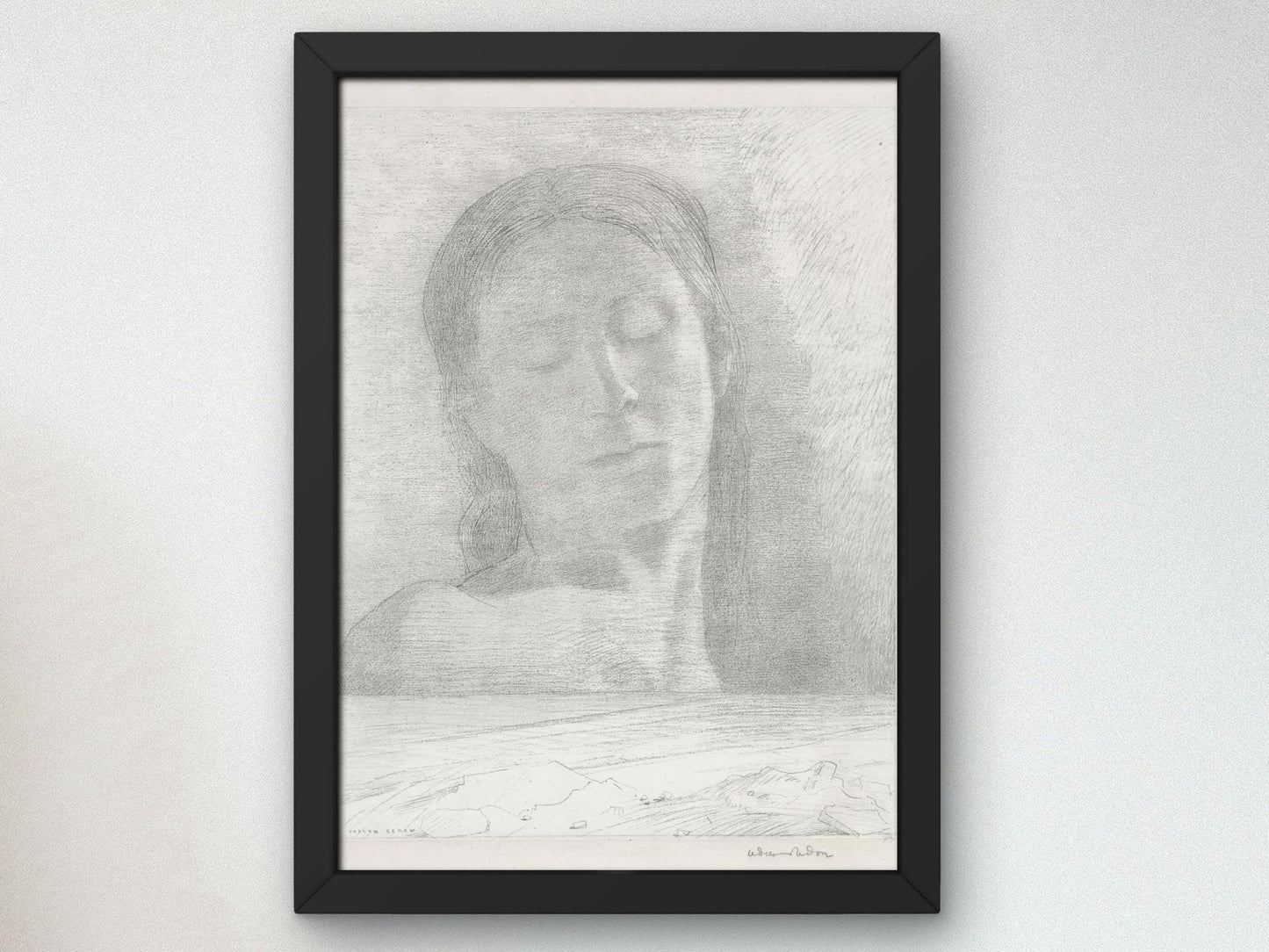 Closed Eyes by Odilon Redon, 1890, Symbolism, fine art print