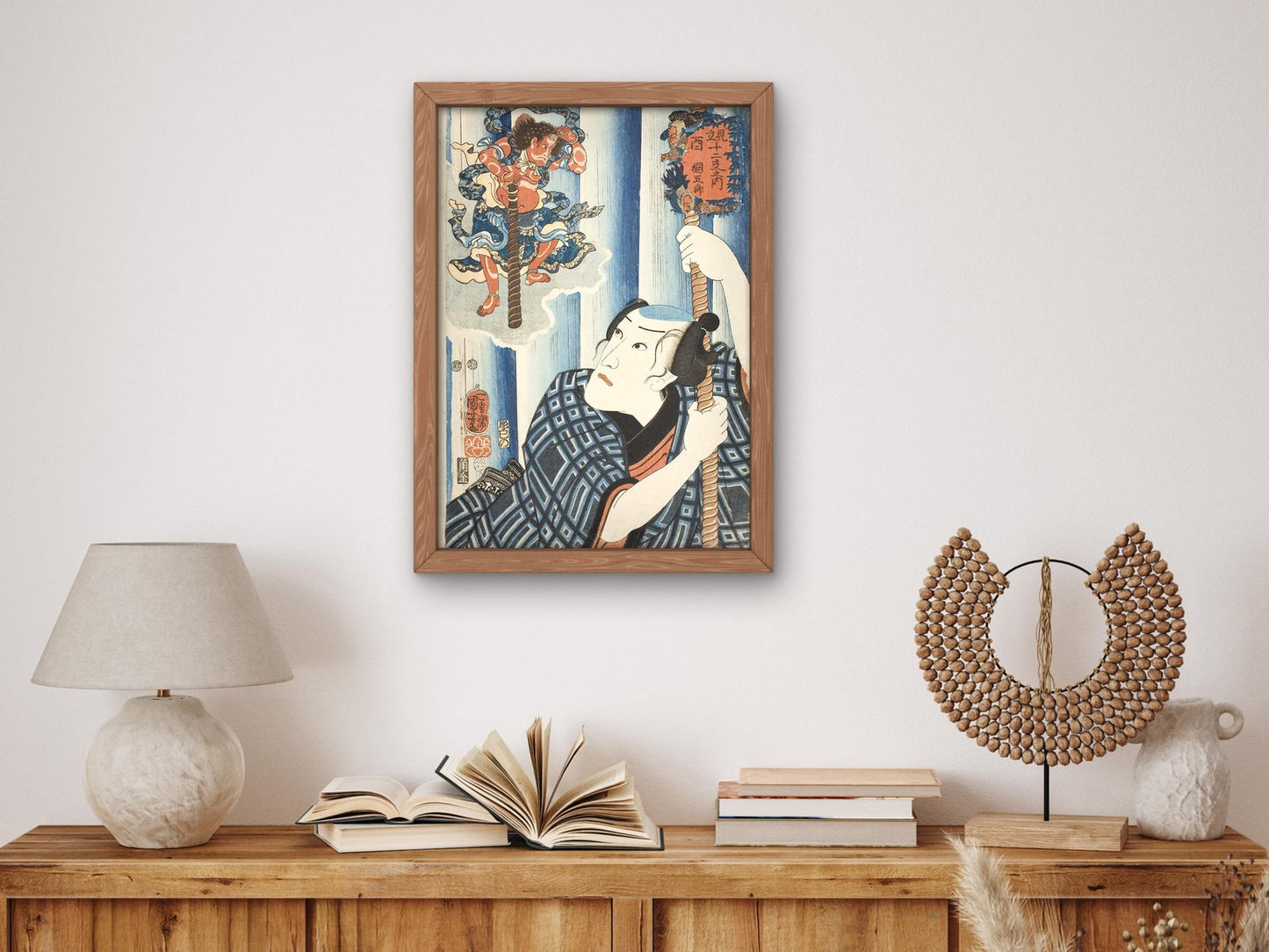 Cockerel Tsuna Goro by Utagawa Kuniyoshi, 1852, Japanese Woodblock Prints, fine art print