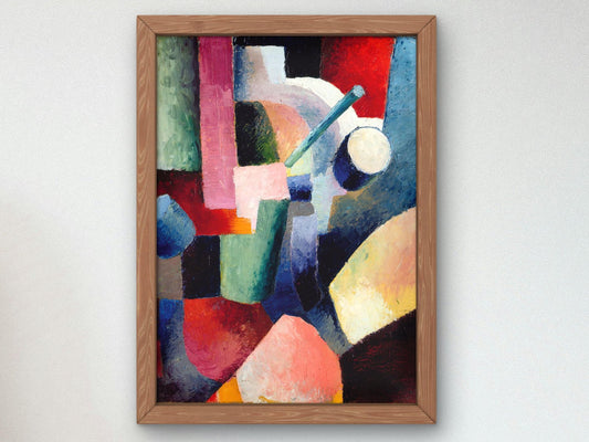 Colored Composition of Forms by August Macke, 1914, Expressionism and Fauvism, fine art print