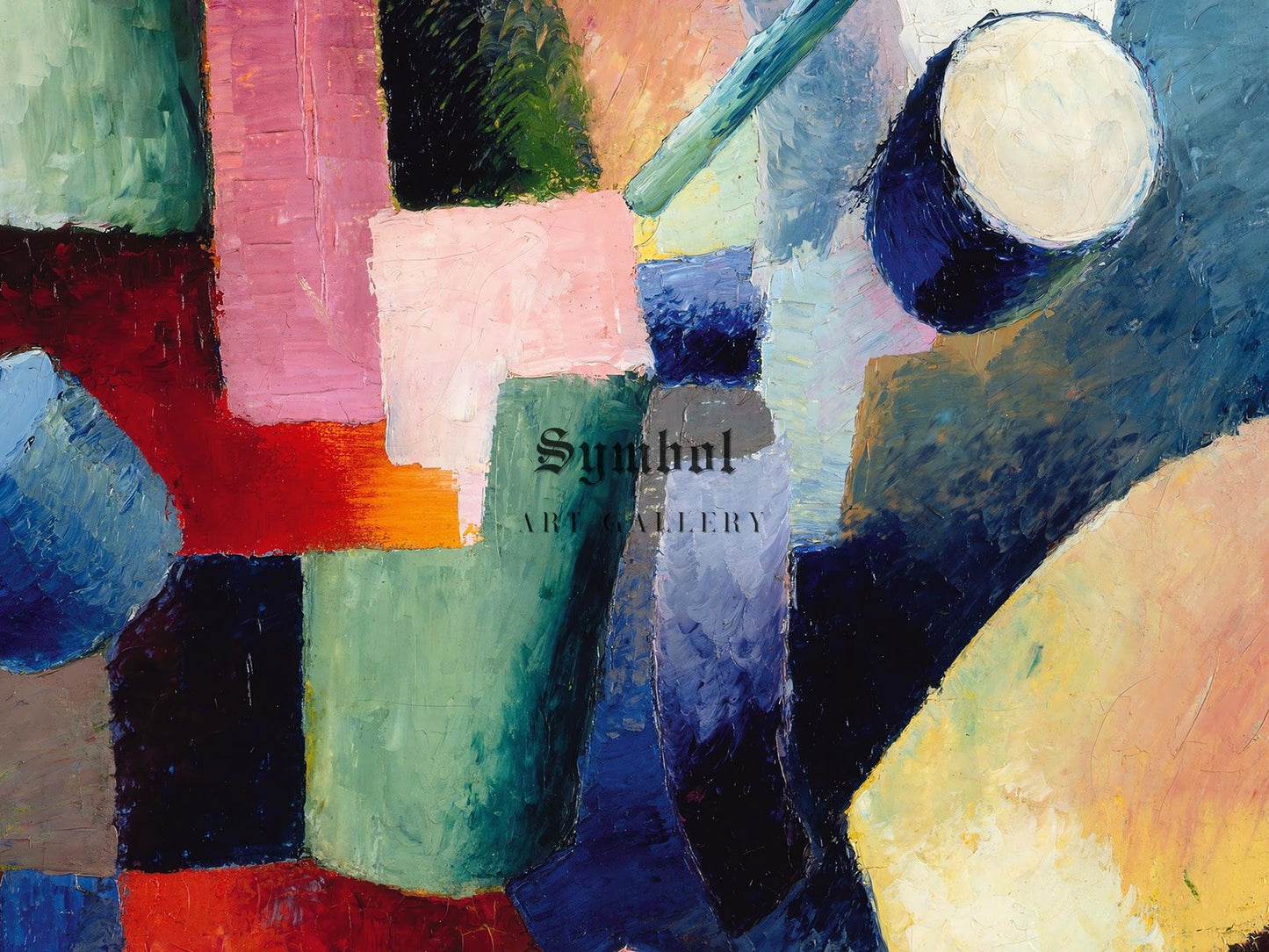 Colored Composition of Forms by August Macke, 1914, Expressionism and Fauvism, fine art print