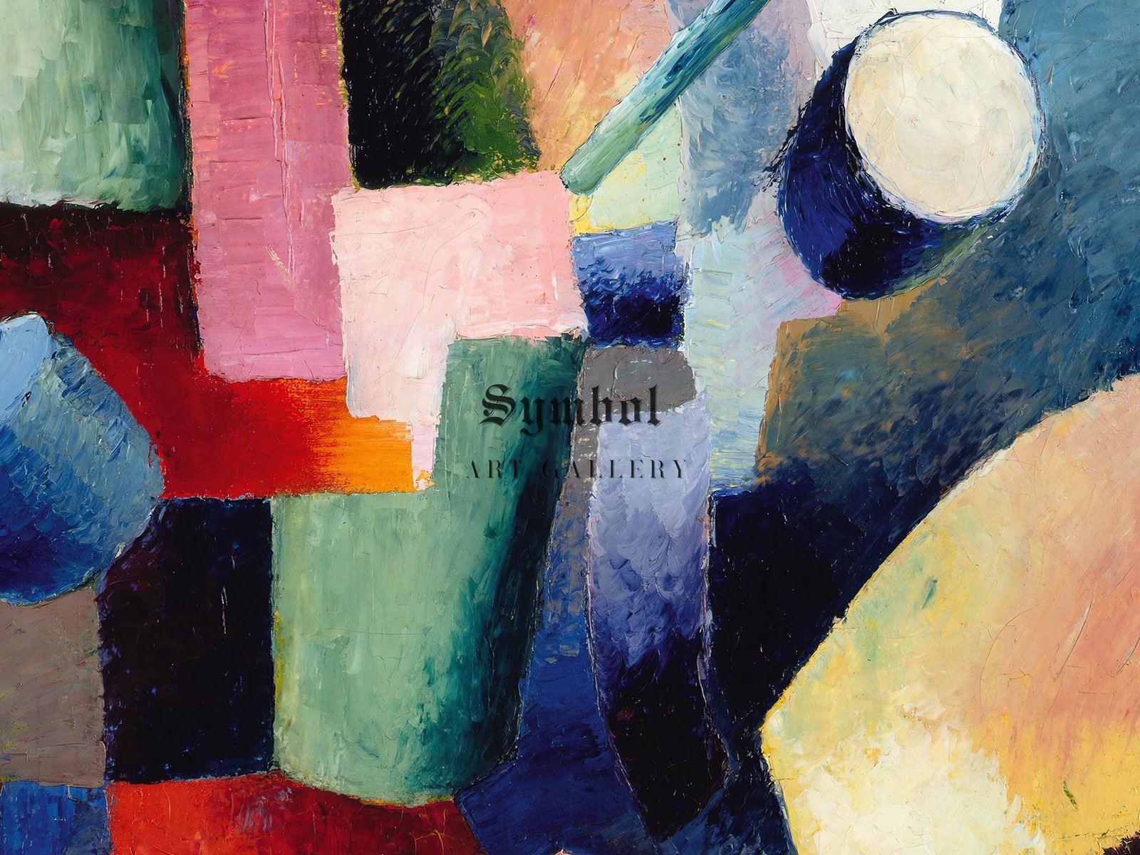 Colored Composition of Forms by August Macke, 1914, Expressionism and Fauvism, fine art print