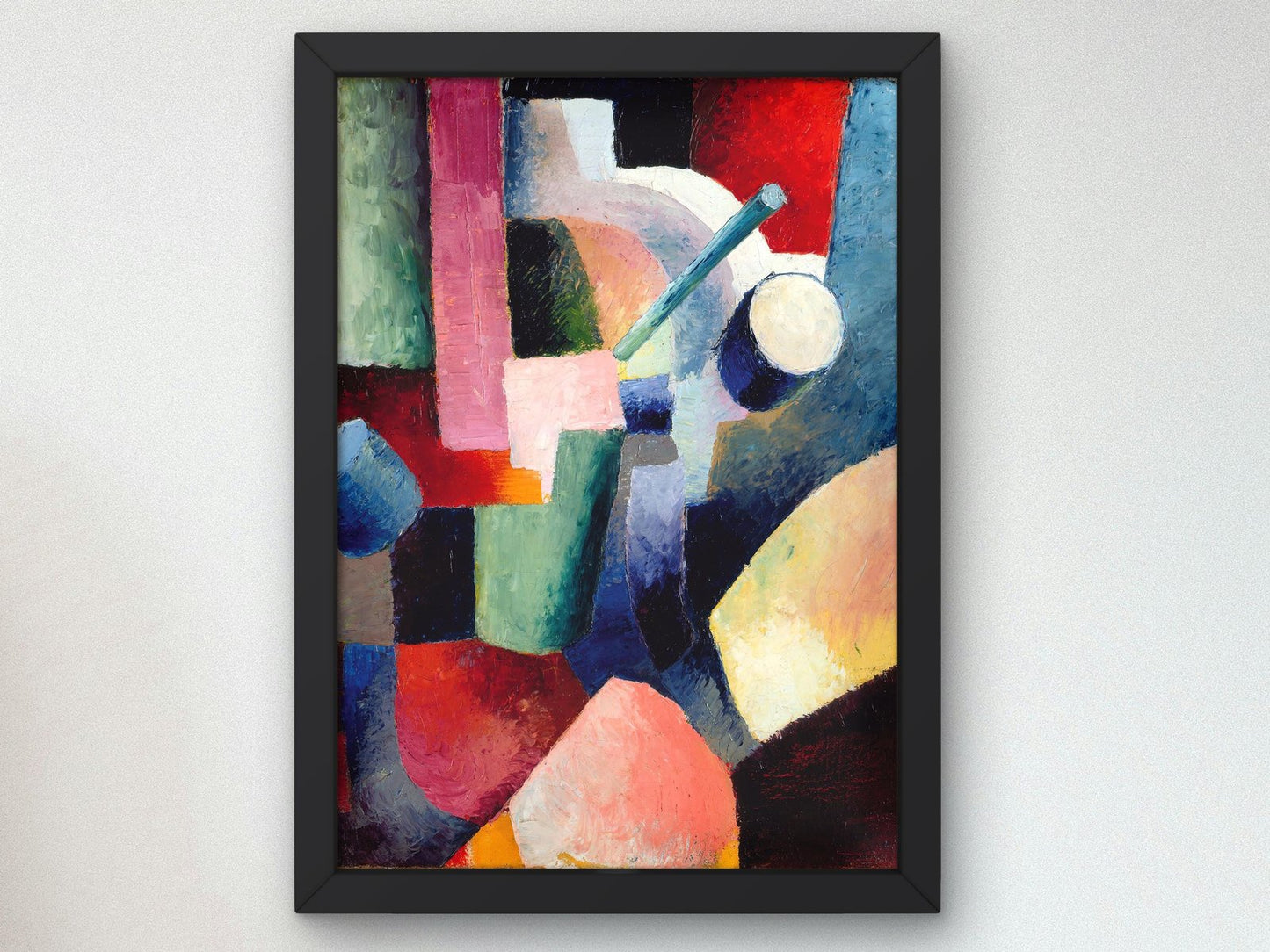 Colored Composition of Forms by August Macke, 1914, Expressionism and Fauvism, fine art print