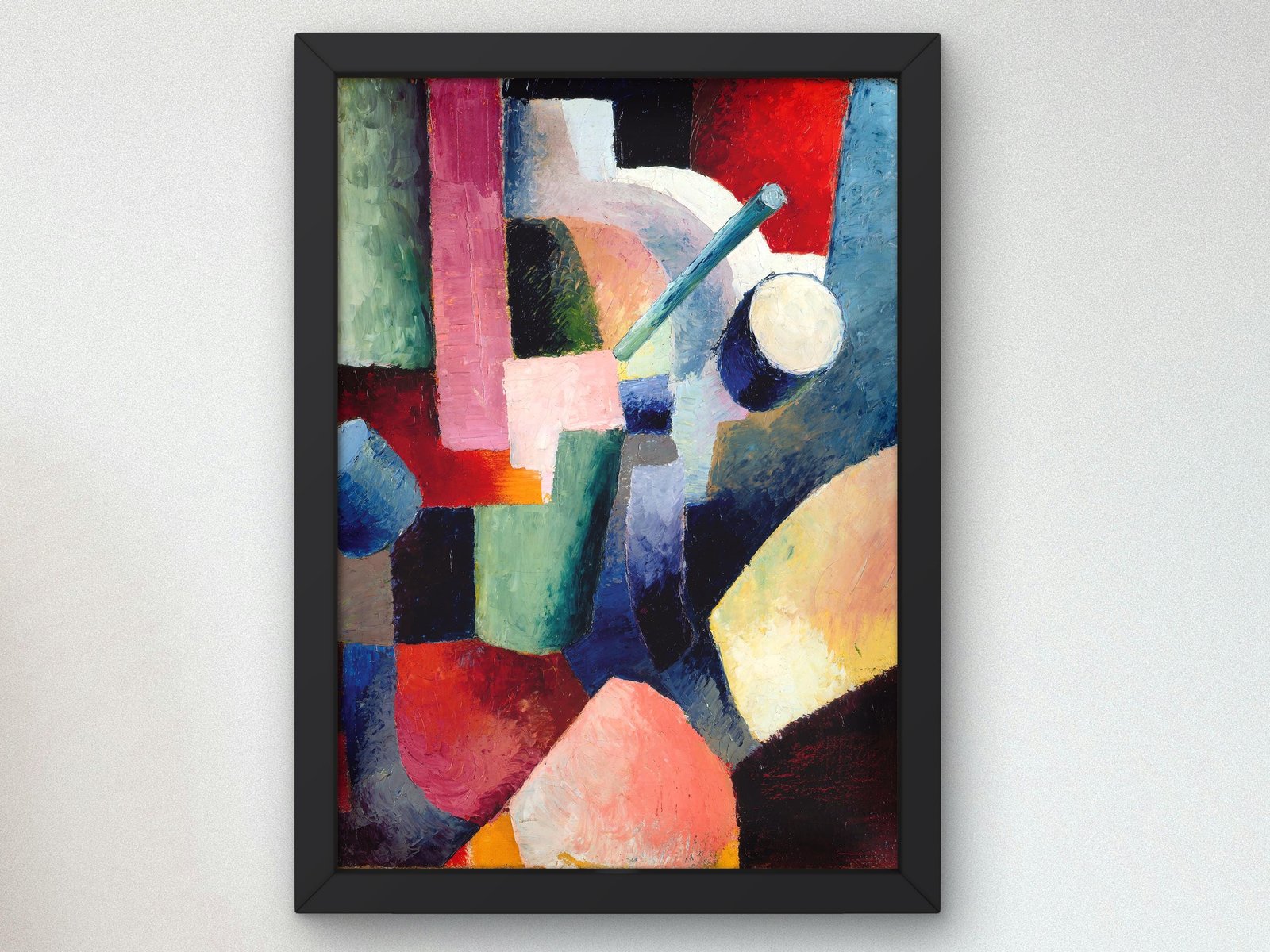 Colored Composition of Forms by August Macke, 1914, Expressionism and Fauvism, fine art print