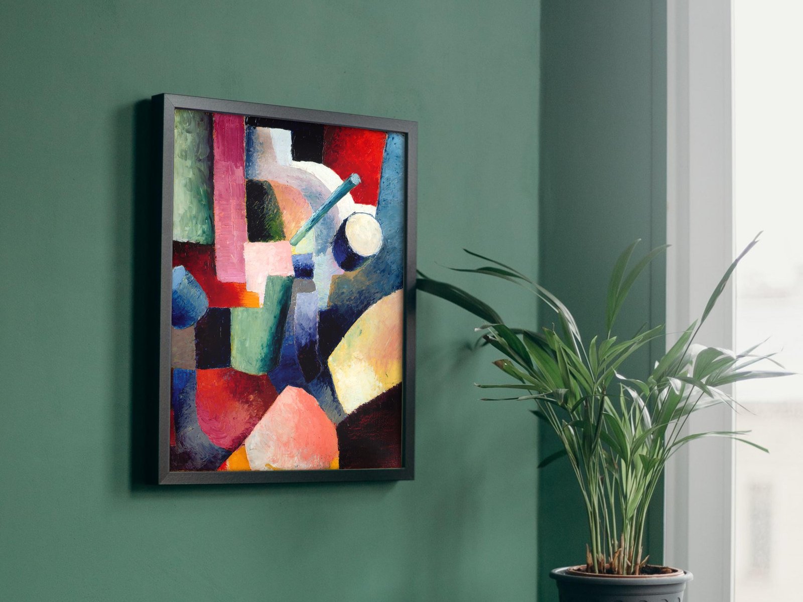 Colored Composition of Forms by August Macke, 1914, Expressionism and Fauvism, fine art print