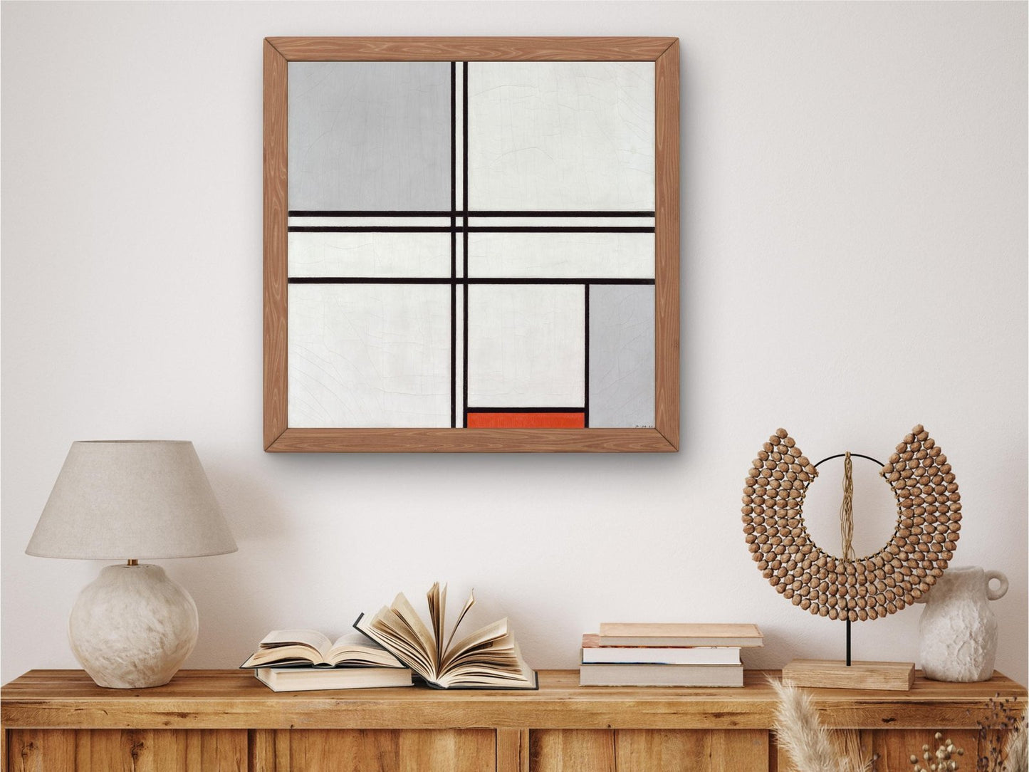 Composition No 1 Gray Red by Piet Mondrian, 1935, Cubism and Abstract Art, fine art print