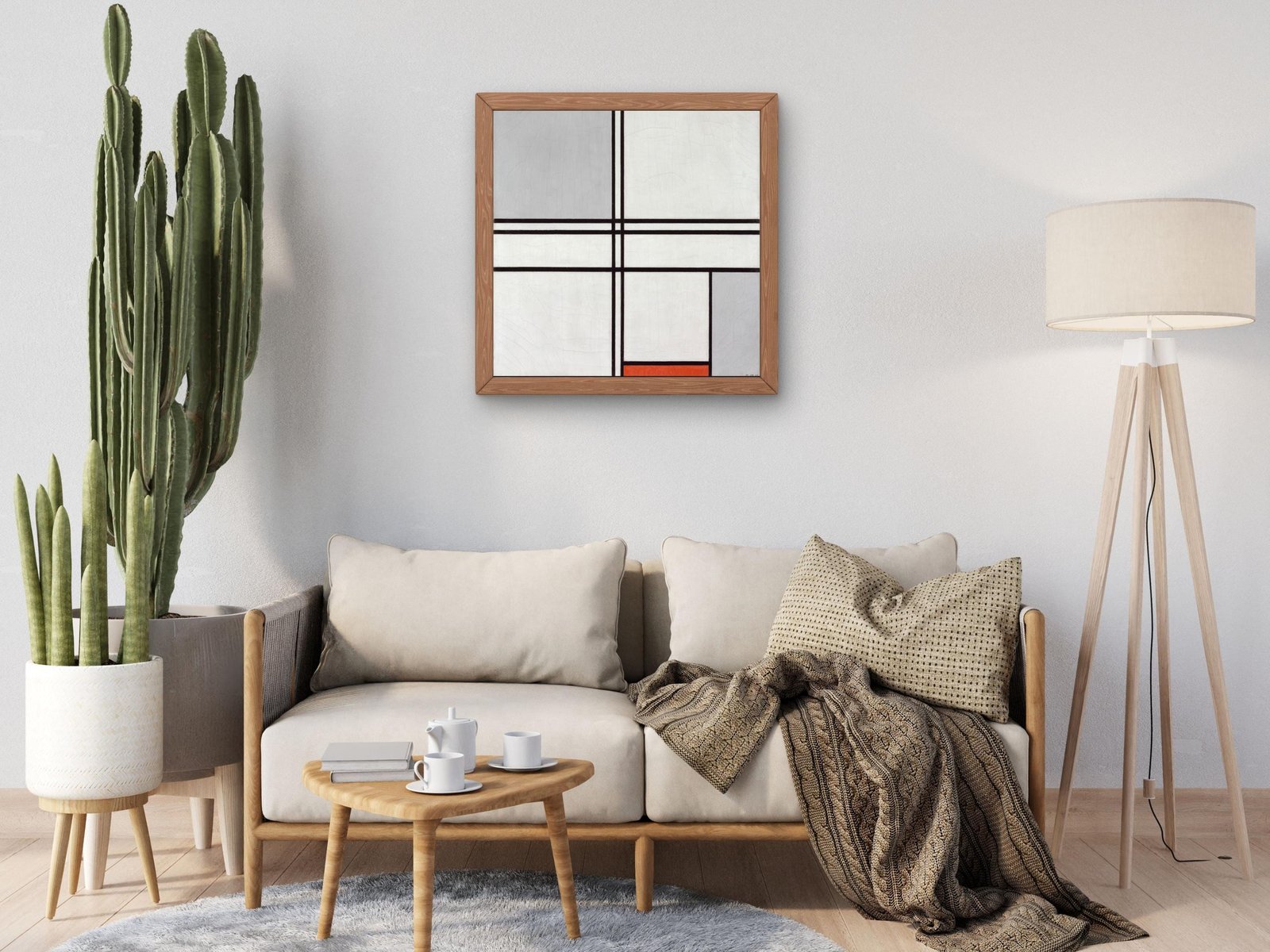 Composition No 1 Gray Red by Piet Mondrian, 1935, Cubism and Abstract Art, fine art print