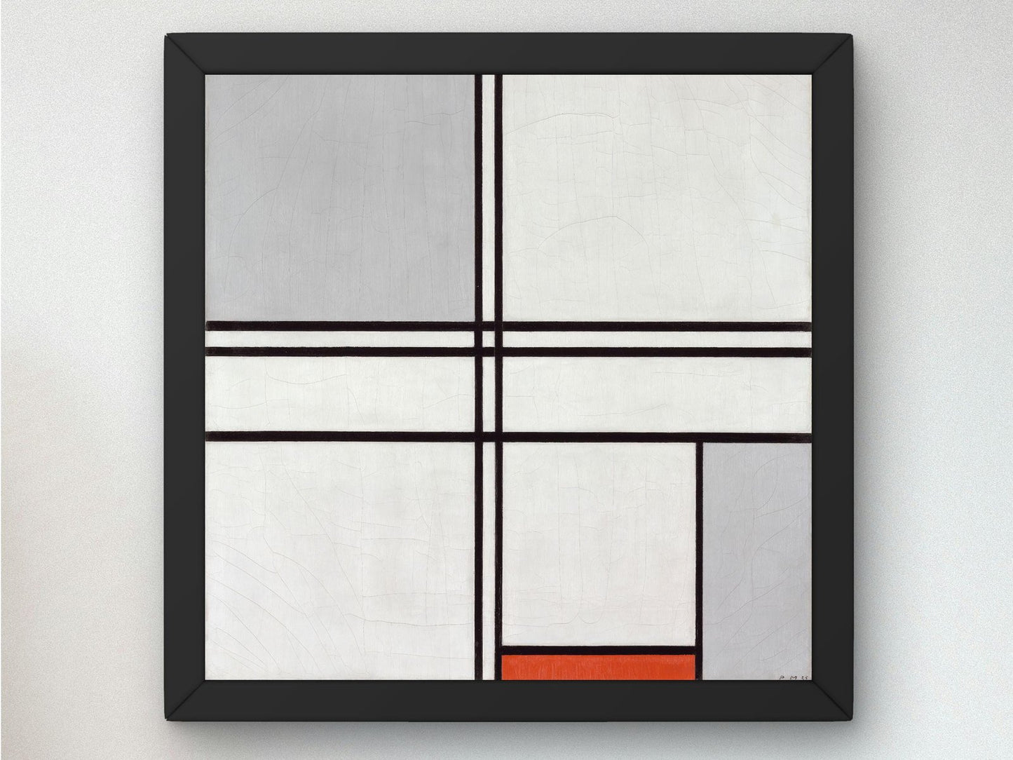 Composition No 1 Gray Red by Piet Mondrian, 1935, Cubism and Abstract Art, fine art print