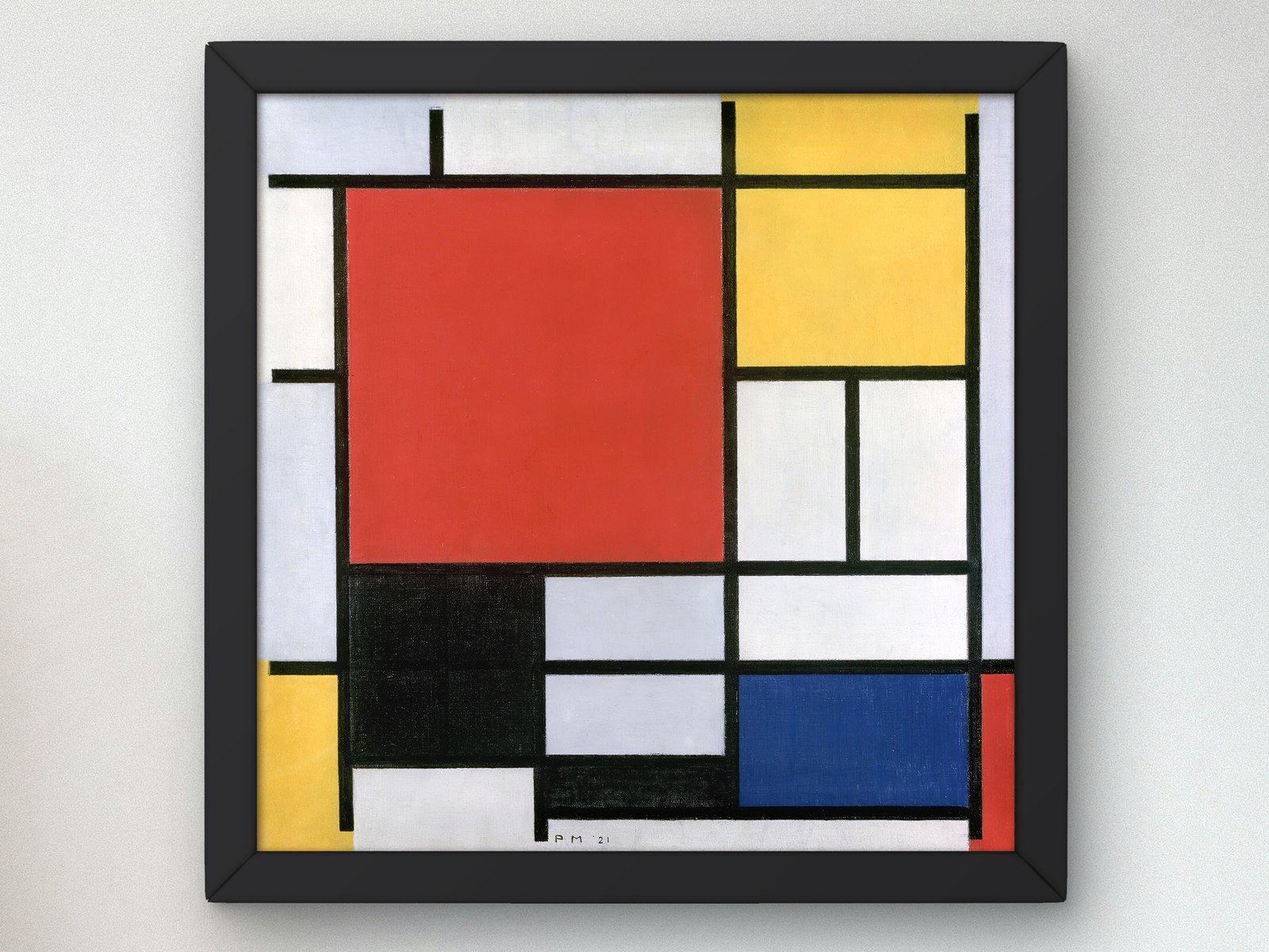 Composition Red Yellow Black Gray Blue by Piet Mondrian, 1921, Cubism and Abstract Art, fine art print