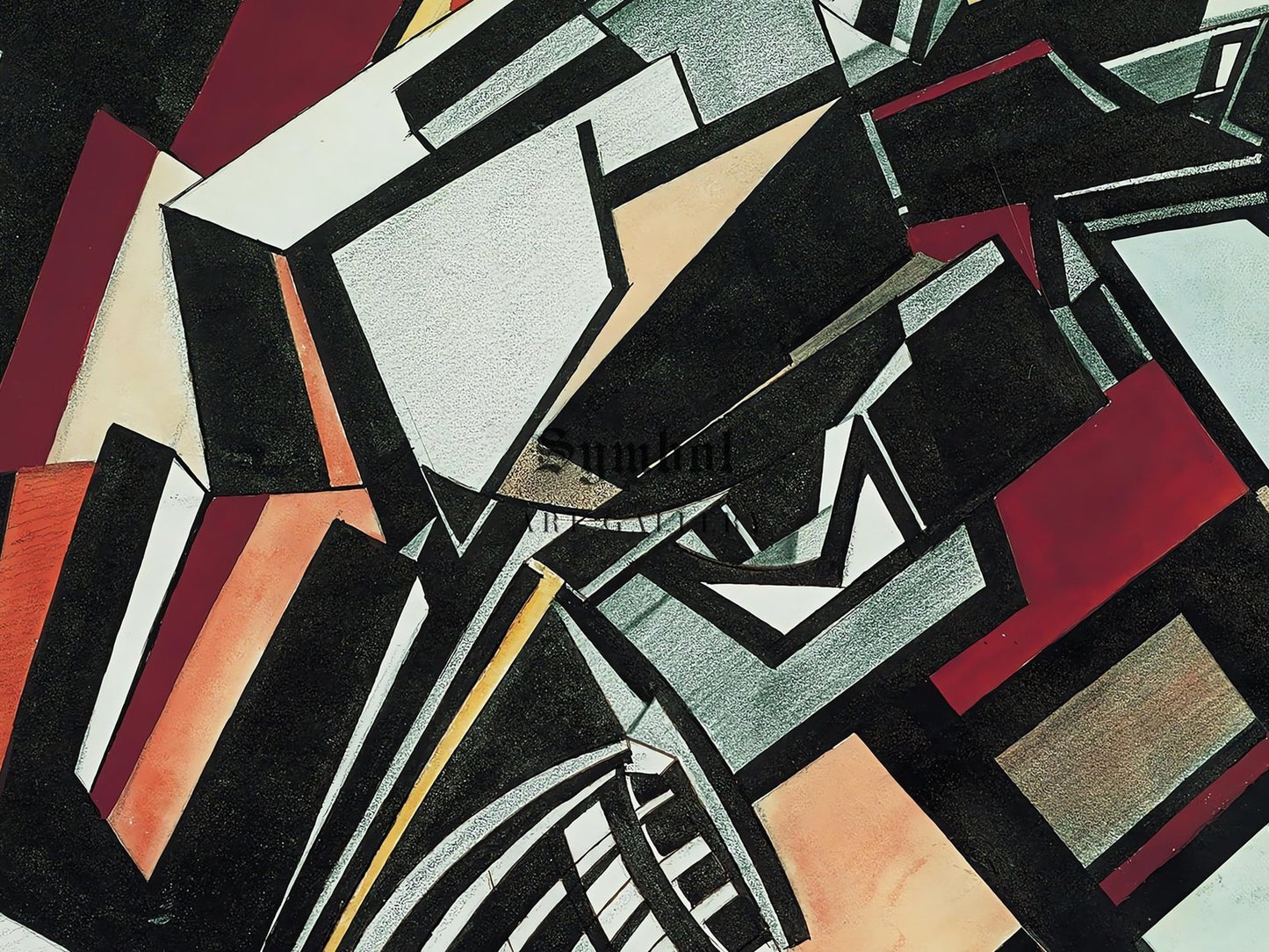 Composition by Wyndham Lewis, 1913, Cubism and Abstract Art, fine art print