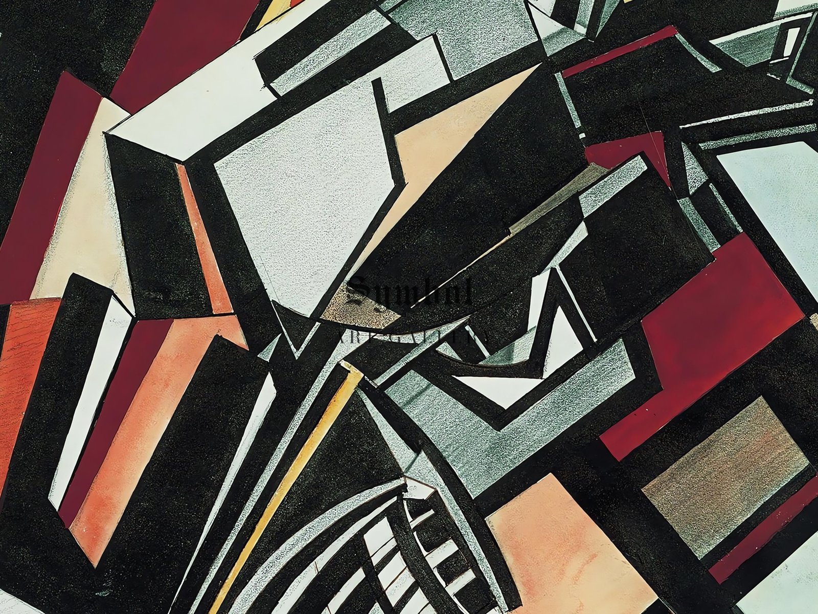 Composition by Wyndham Lewis, 1913, Cubism and Abstract Art, fine art print