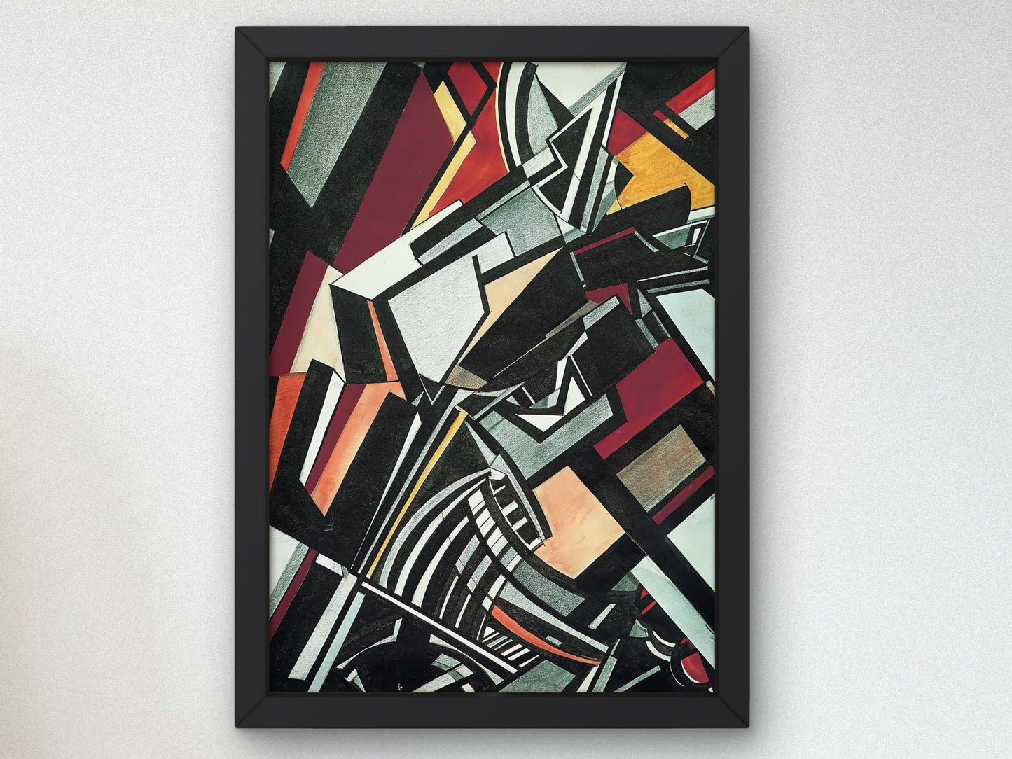 Composition by Wyndham Lewis, 1913, Cubism and Abstract Art, fine art print