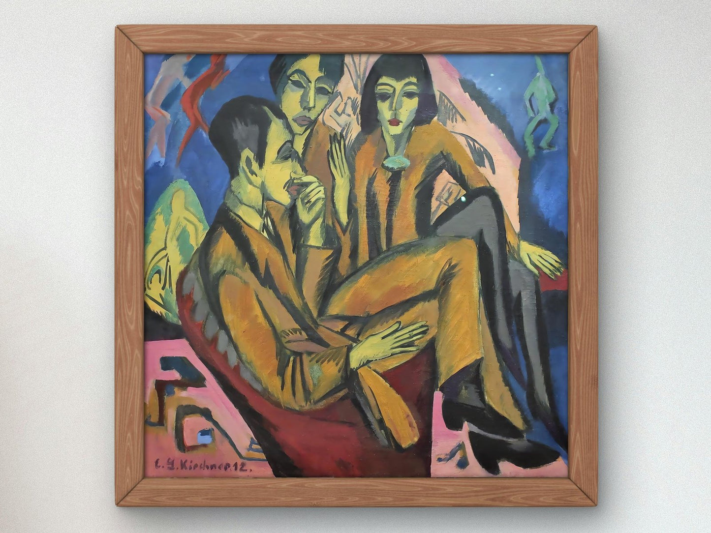 Conversation of the Artists by Ernst Ludwig Kirchner, 1927, Expressionism and Fauvism, fine art print