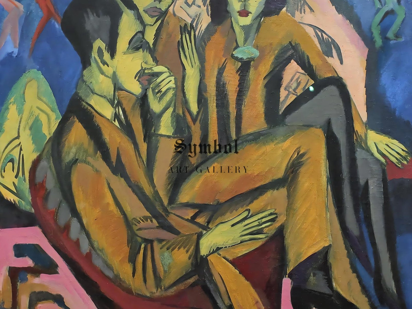 Conversation of the Artists by Ernst Ludwig Kirchner, 1927, Expressionism and Fauvism, fine art print