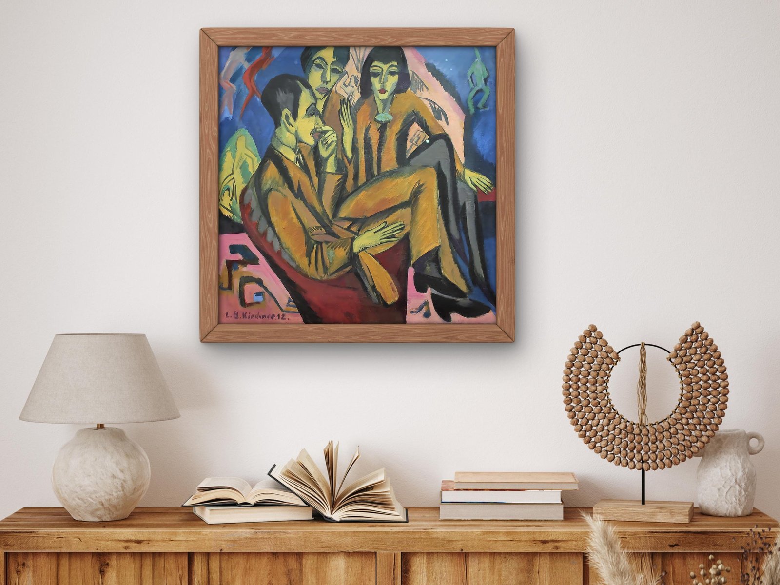 Conversation of the Artists by Ernst Ludwig Kirchner, 1927, Expressionism and Fauvism, fine art print