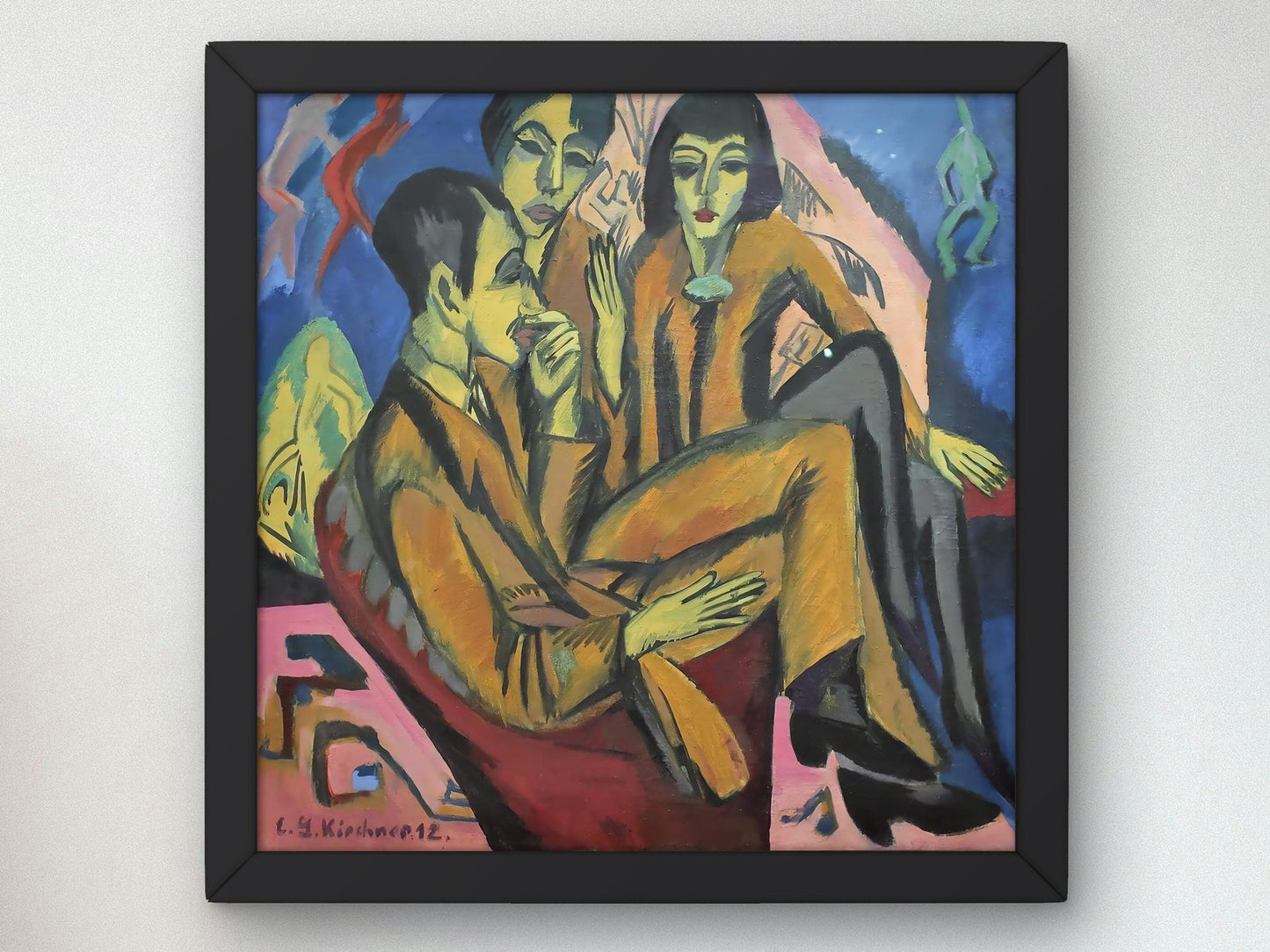 Conversation of the Artists by Ernst Ludwig Kirchner, 1927, Expressionism and Fauvism, fine art print