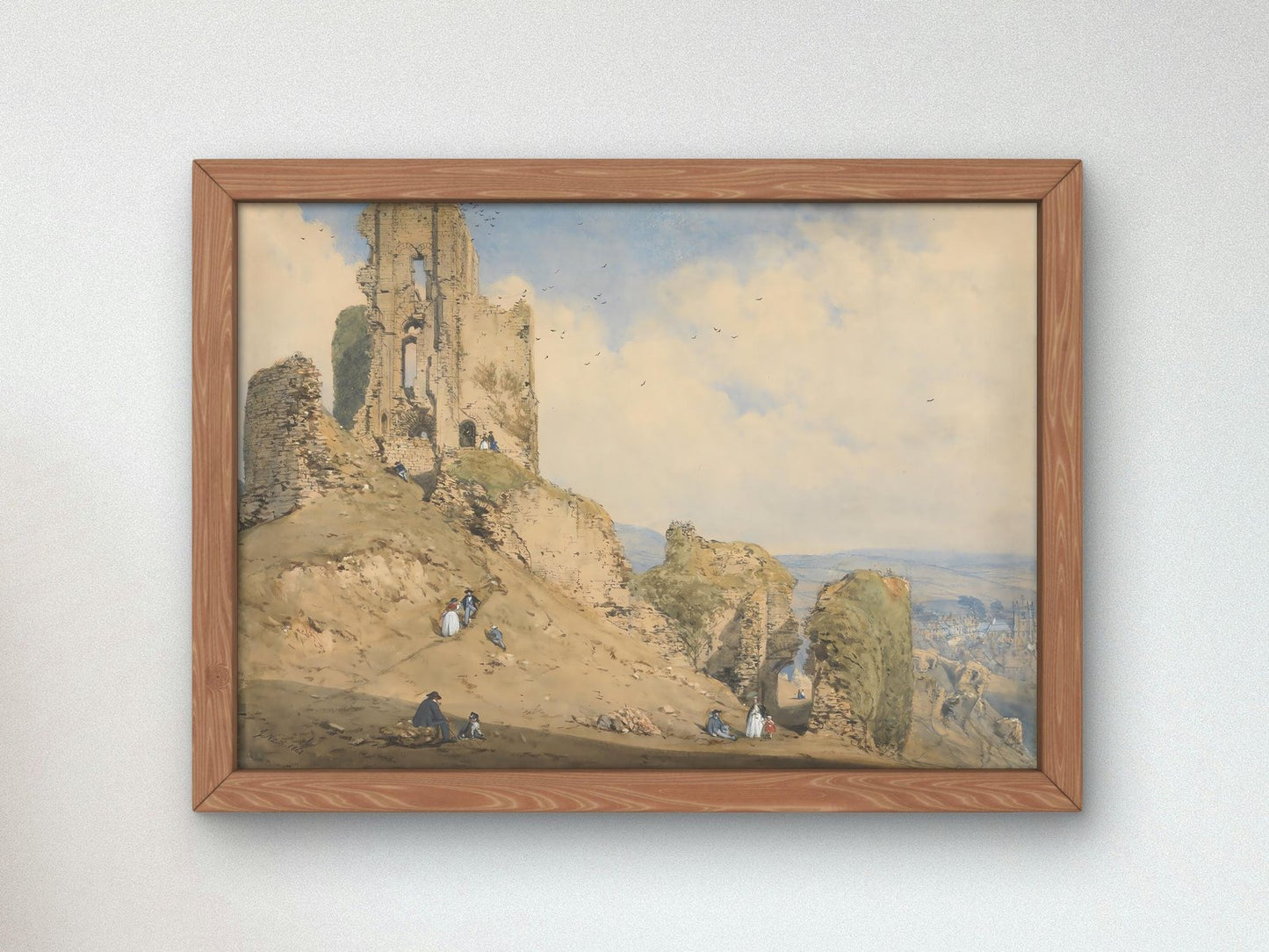 Corfe Castle Dorset by Joseph Nash, 1862, Romanticism and Classical Landscapes, fine art print