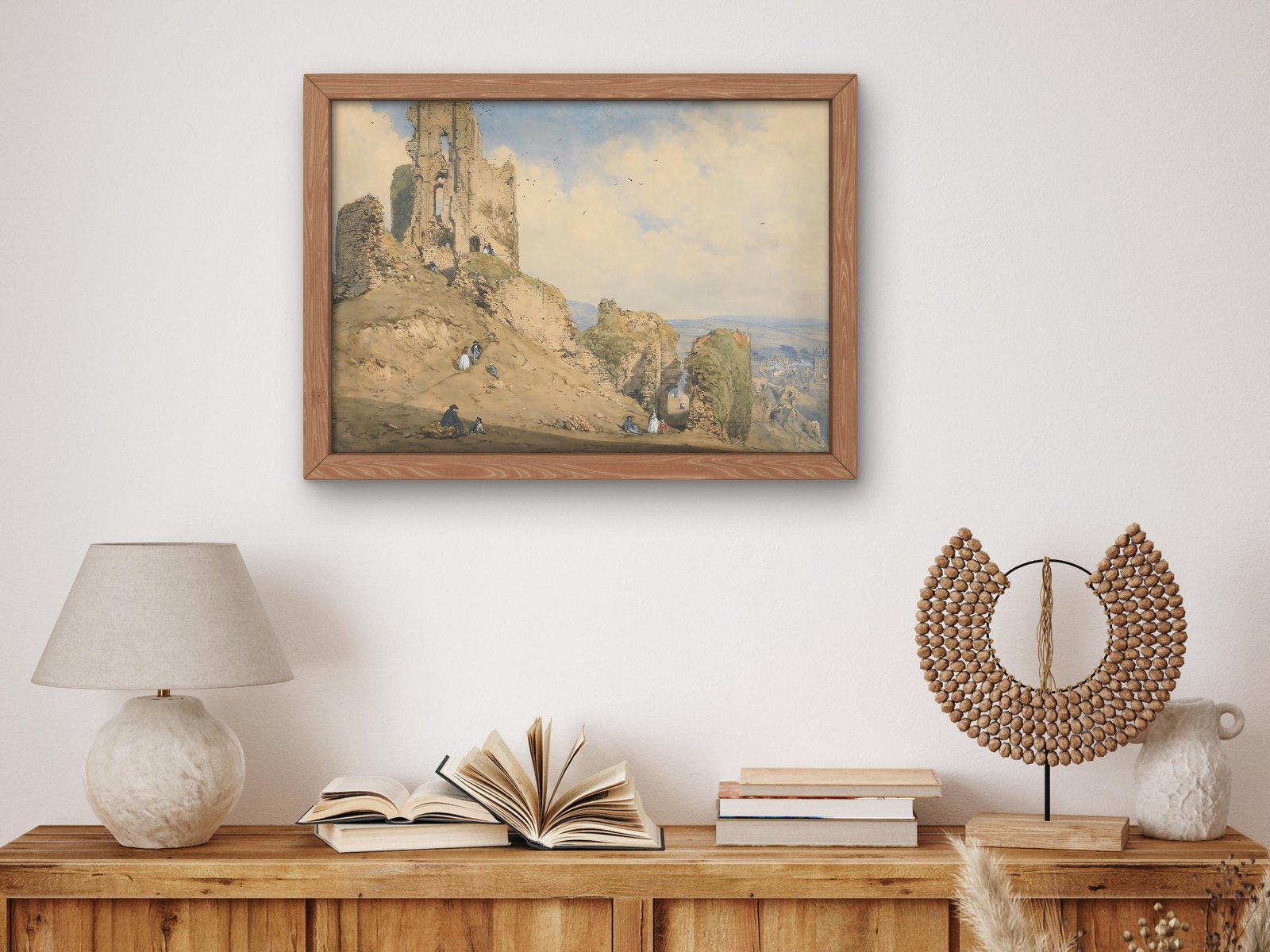 Corfe Castle Dorset by Joseph Nash, 1862, Romanticism and Classical Landscapes, fine art print