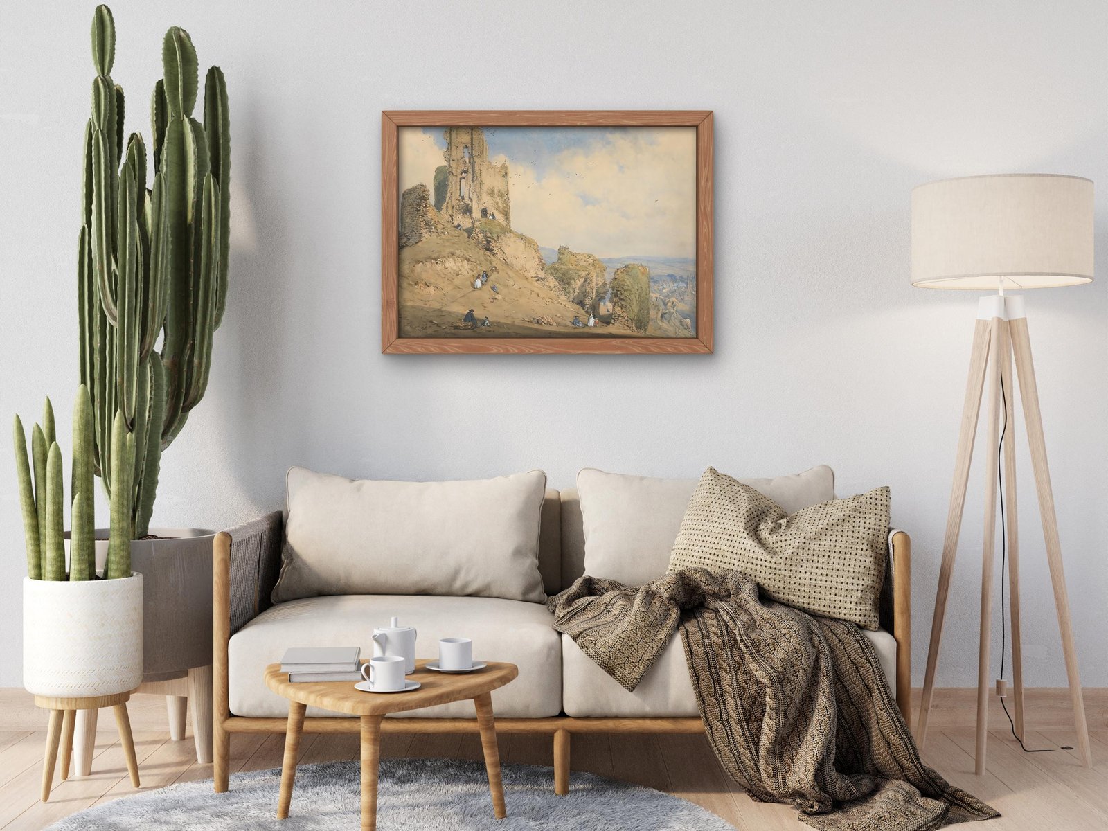 Corfe Castle Dorset by Joseph Nash, 1862, Romanticism and Classical Landscapes, fine art print