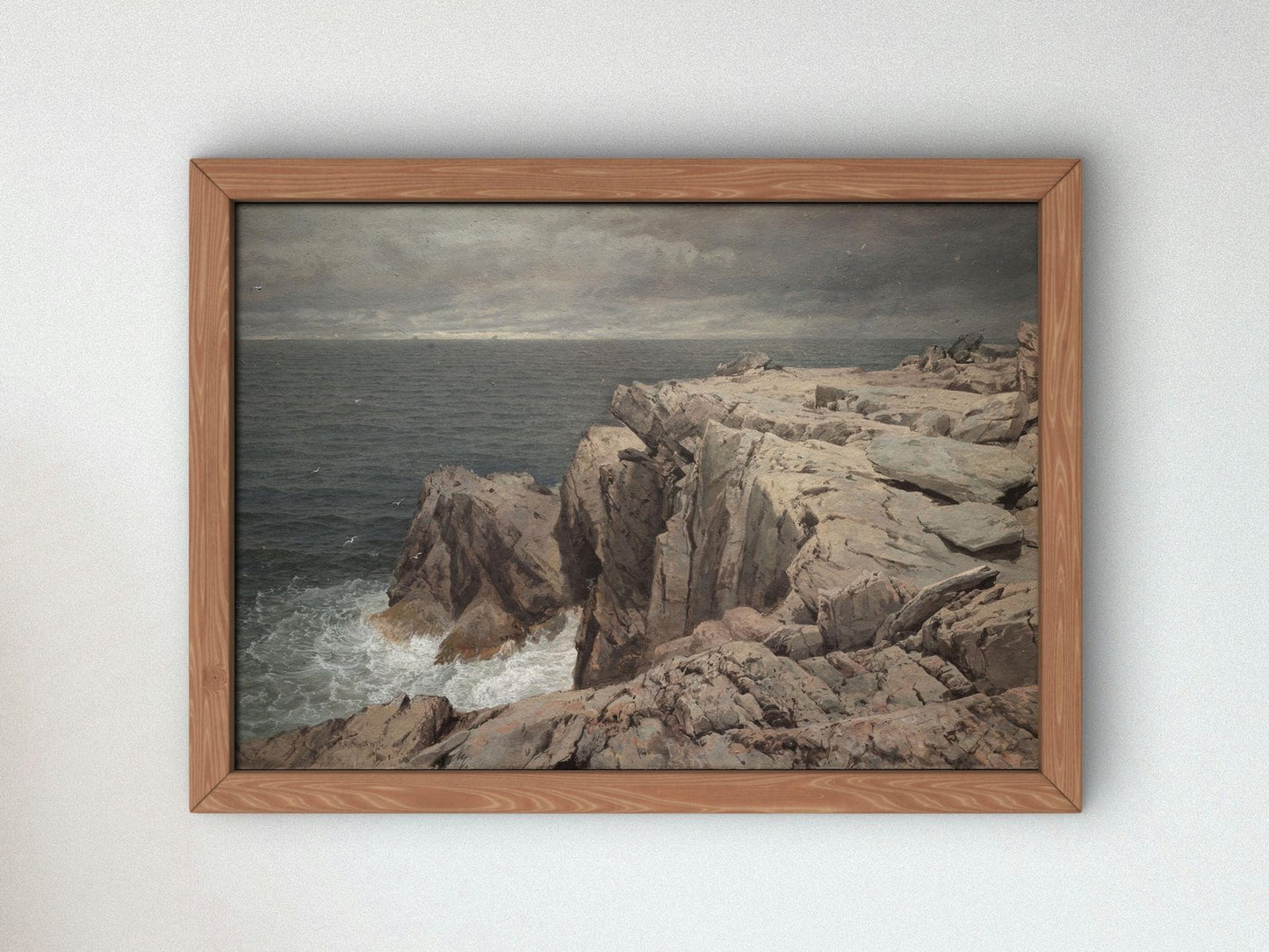 Cormorant Cliff Jamestown Rhode Island by William Trost Richards, 1877, Seascape and Maritime Art, fine art print